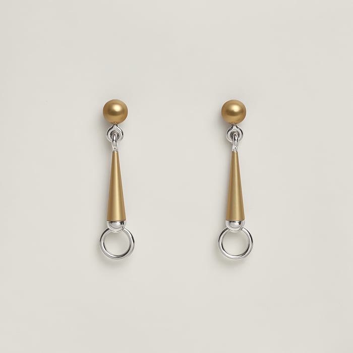 Doré Lumière Epure Equestre Aluminium Earrings, Small Model