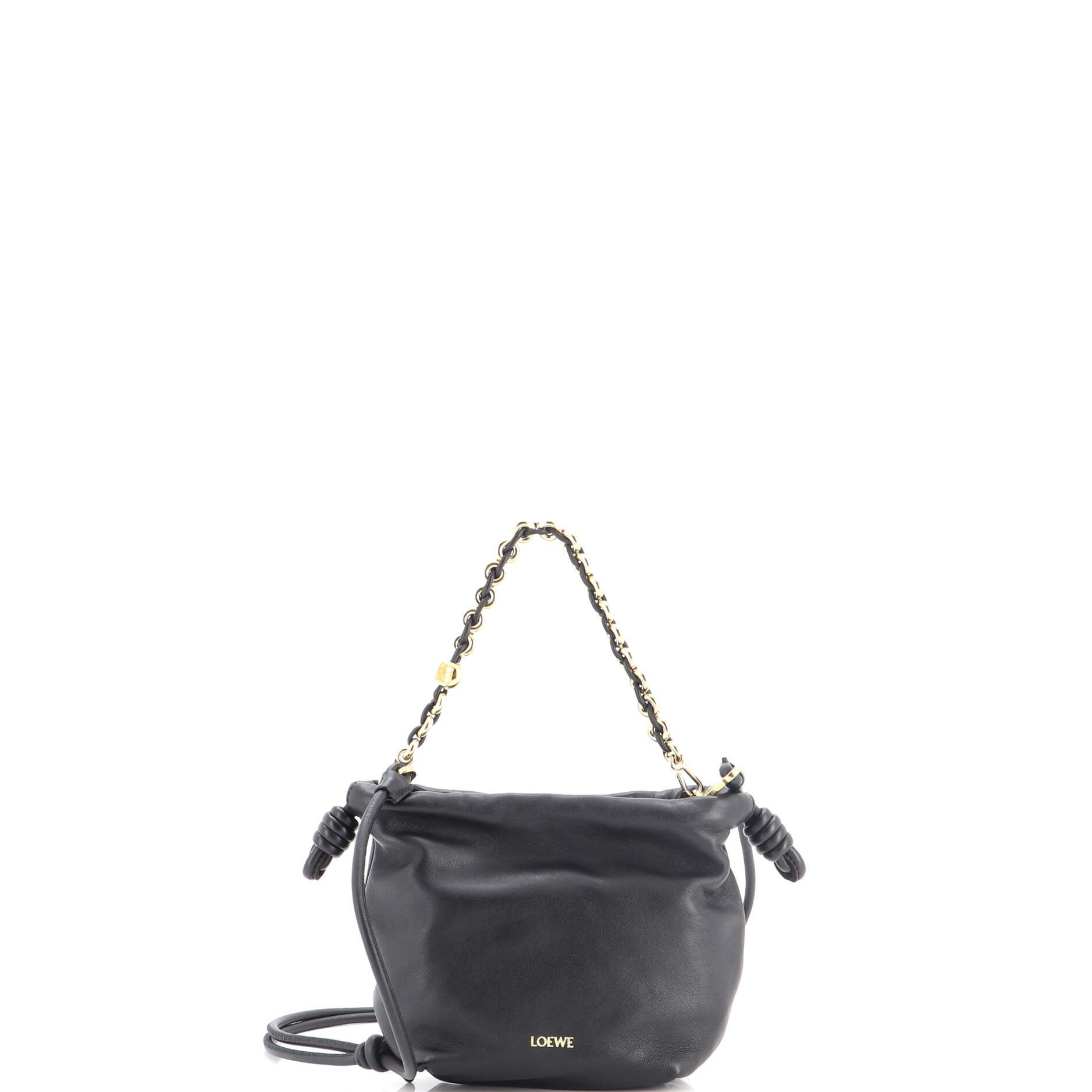 Flamenco Knot Chain Purse Bag Leather Mini