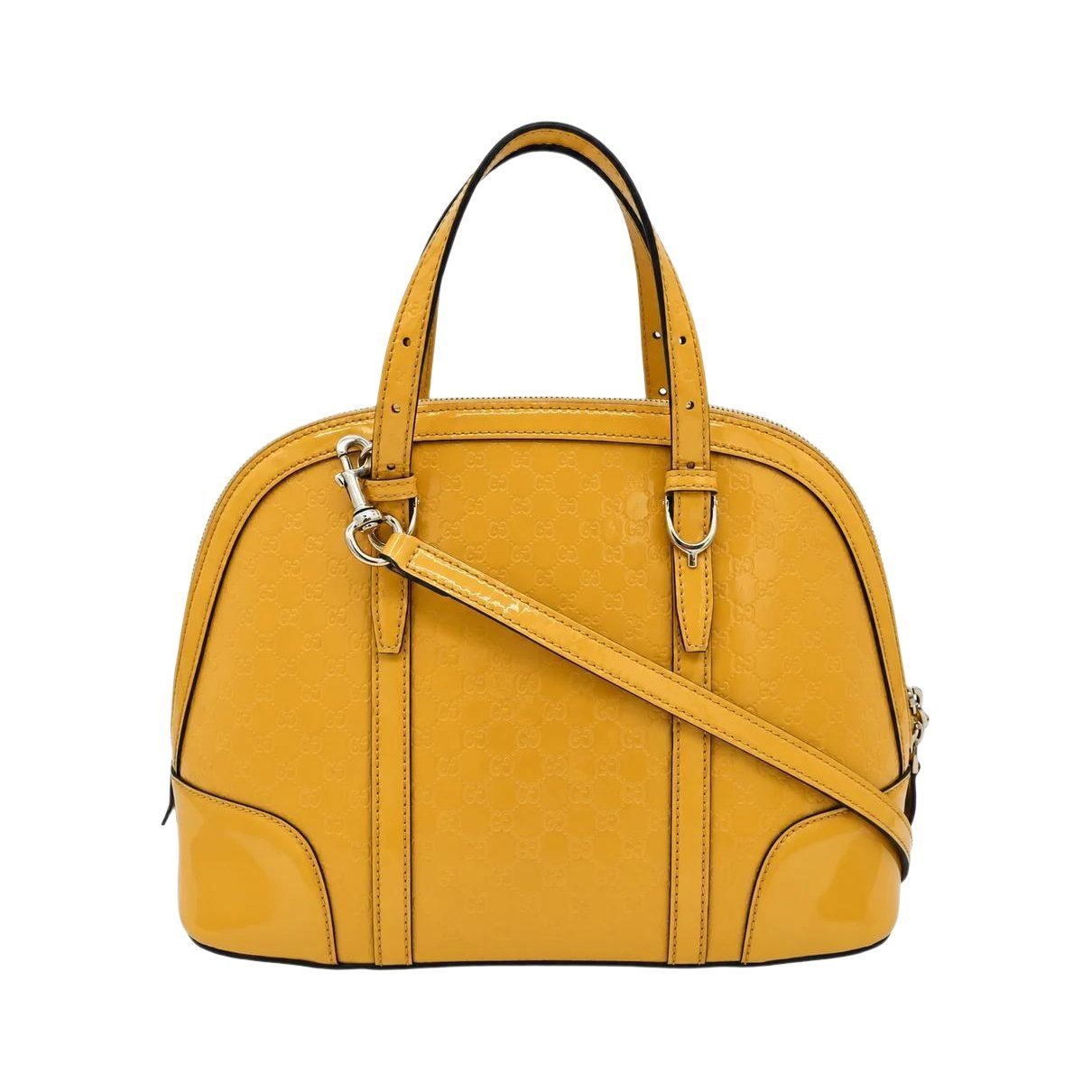 Patent leather satchel
