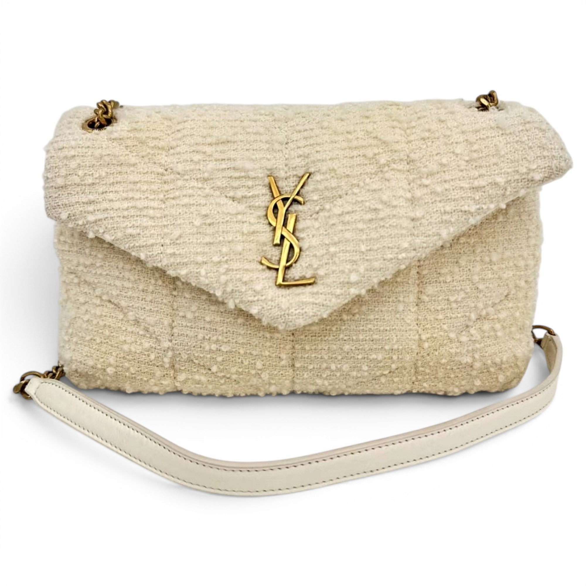 Envelope tweed crossbody bag