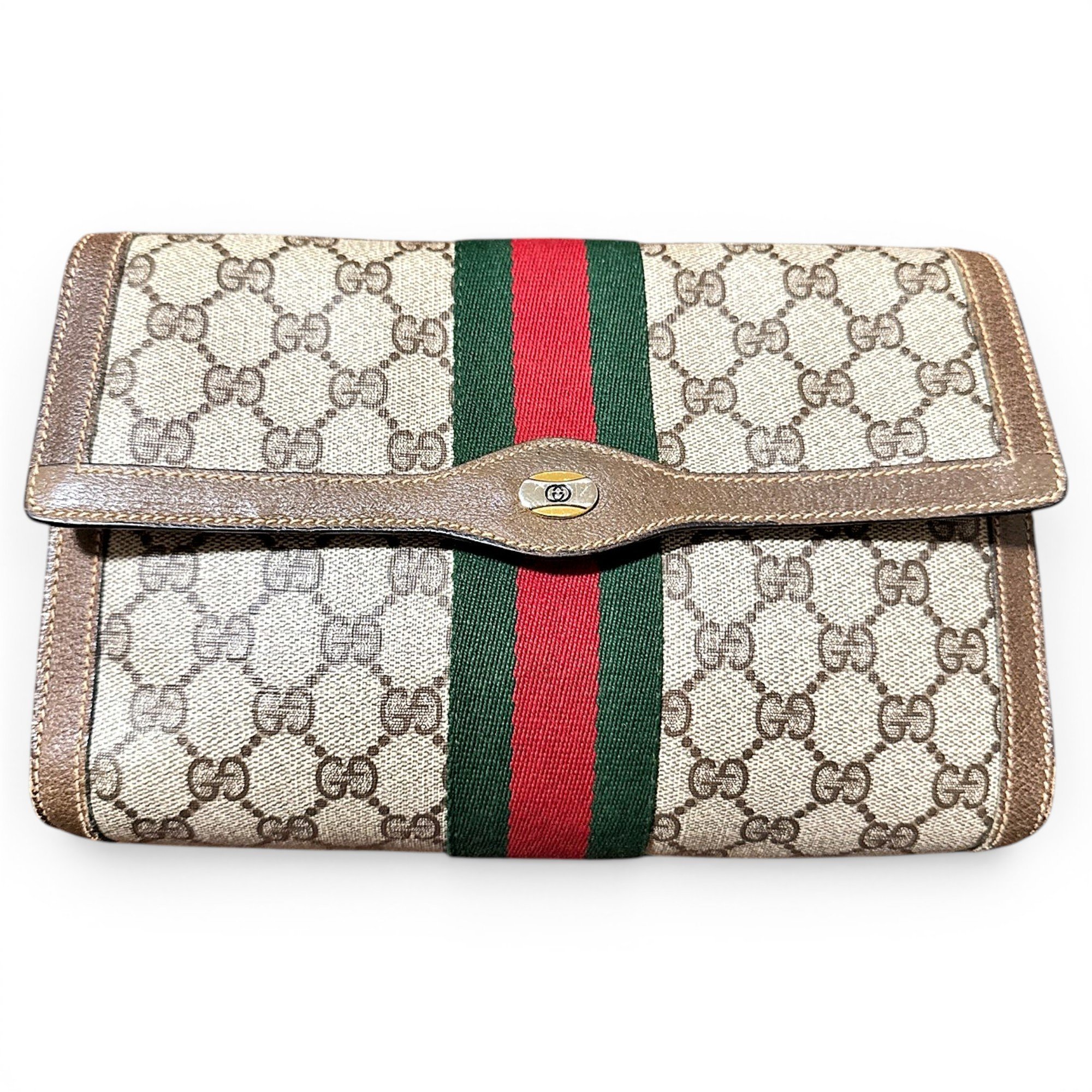Leather clutch bag
