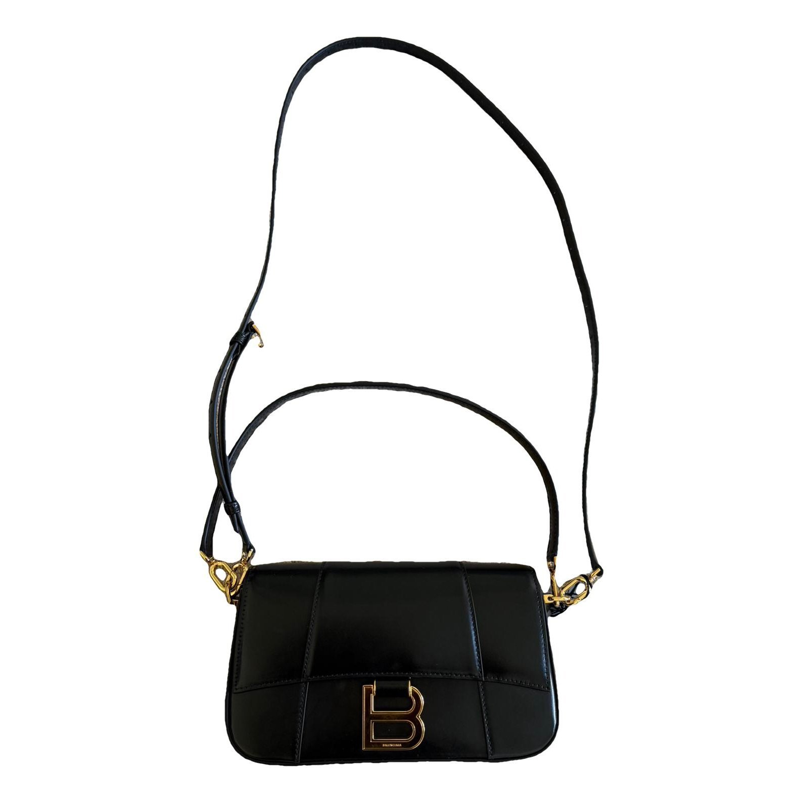 Hourglass leather handbag