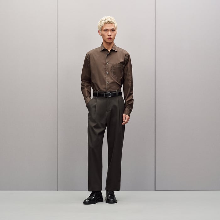 Kaki Pleated Palerme Pants