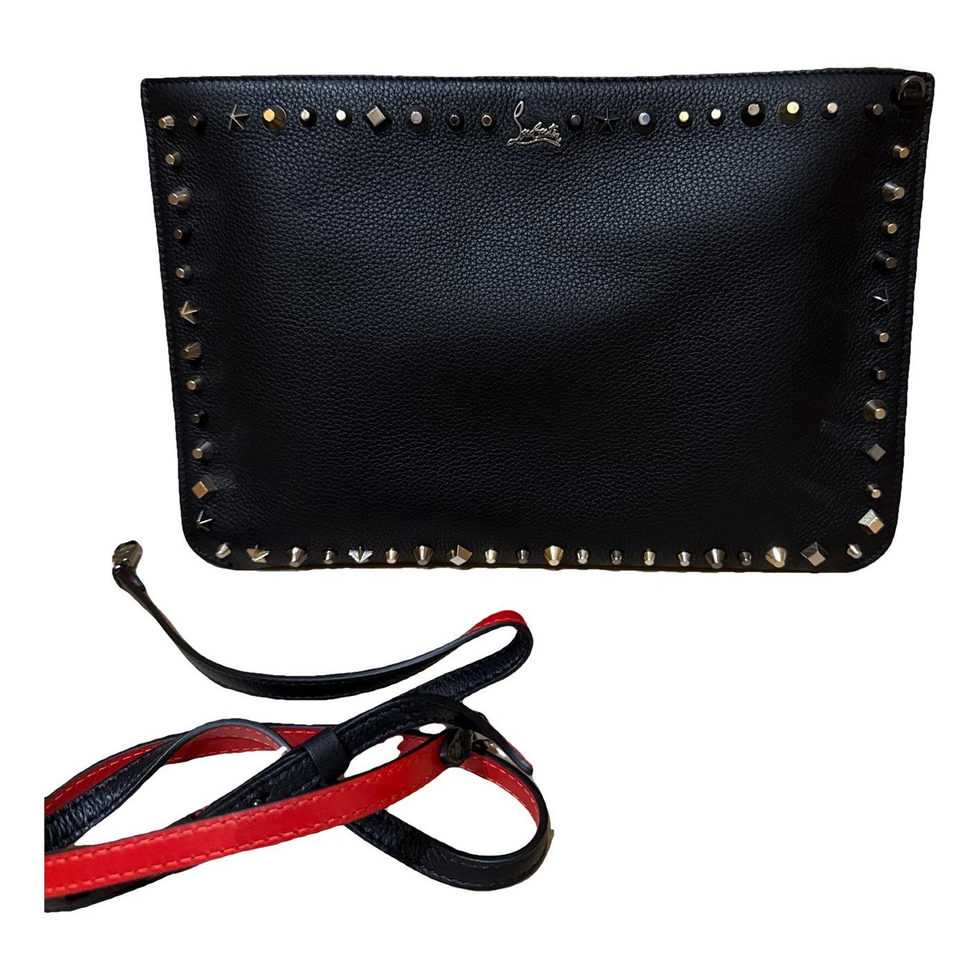 Leather clutch bag