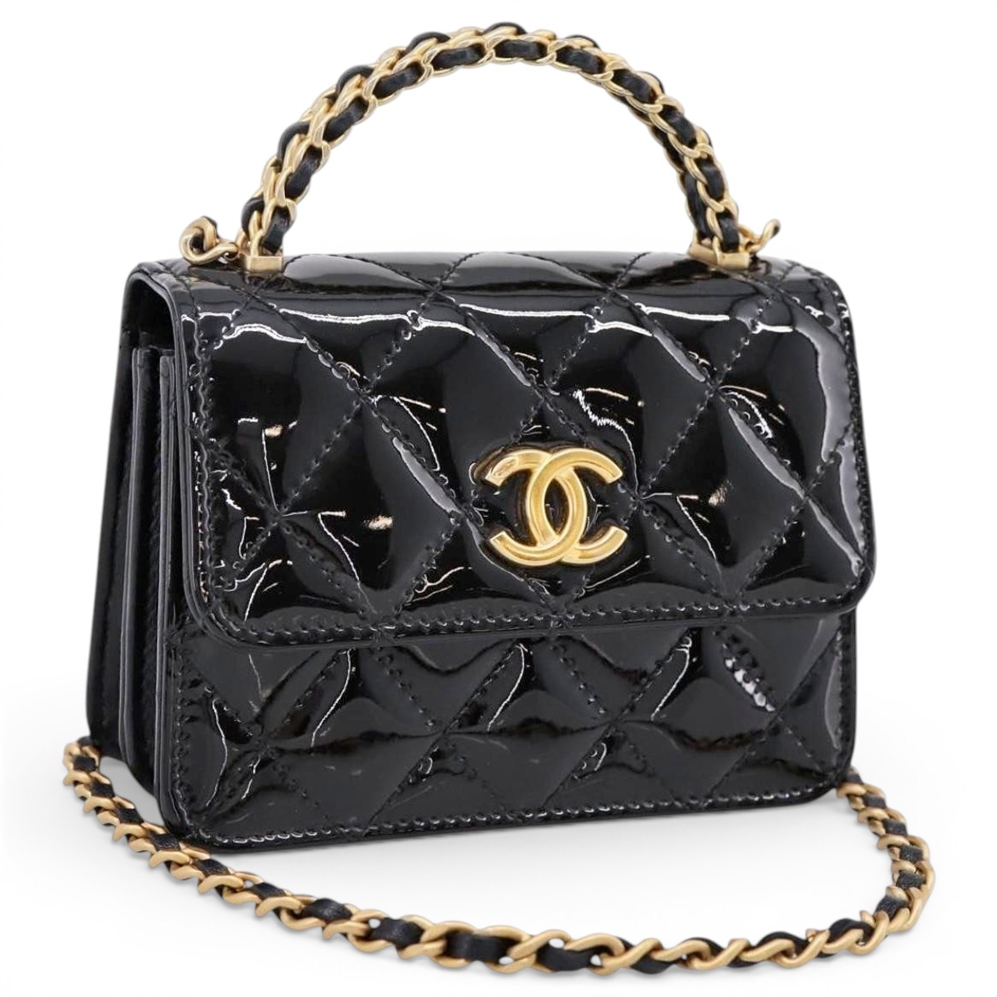 Patent leather handbag