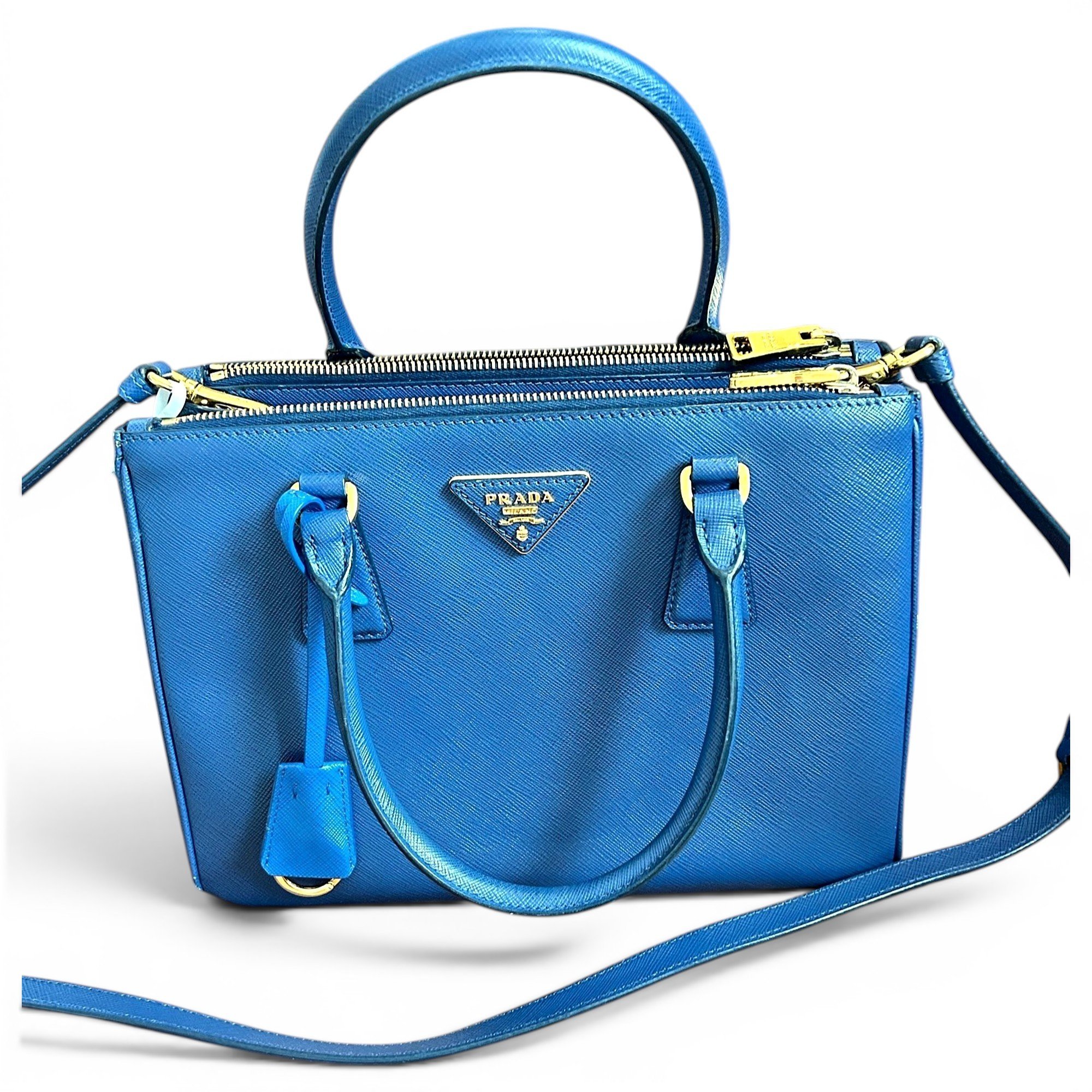 Double leather handbag