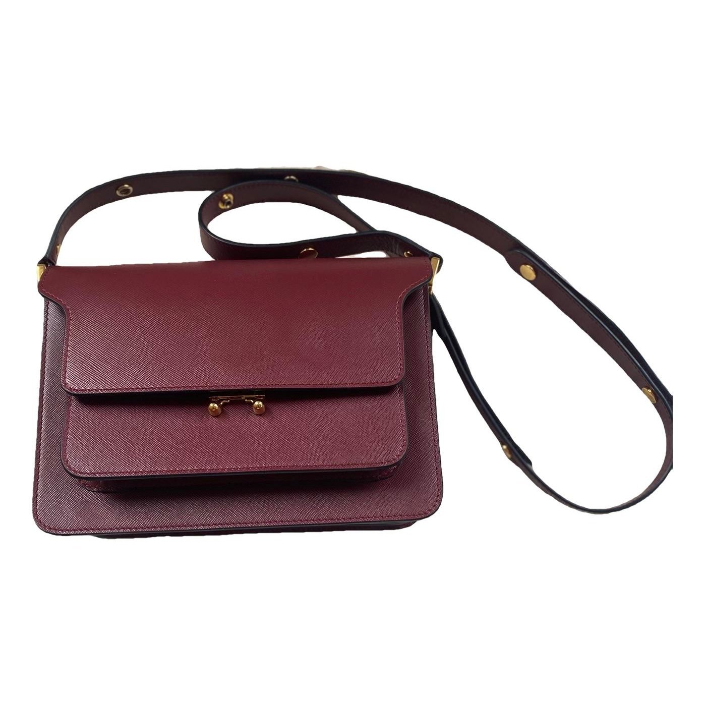 Trunk leather crossbody bag