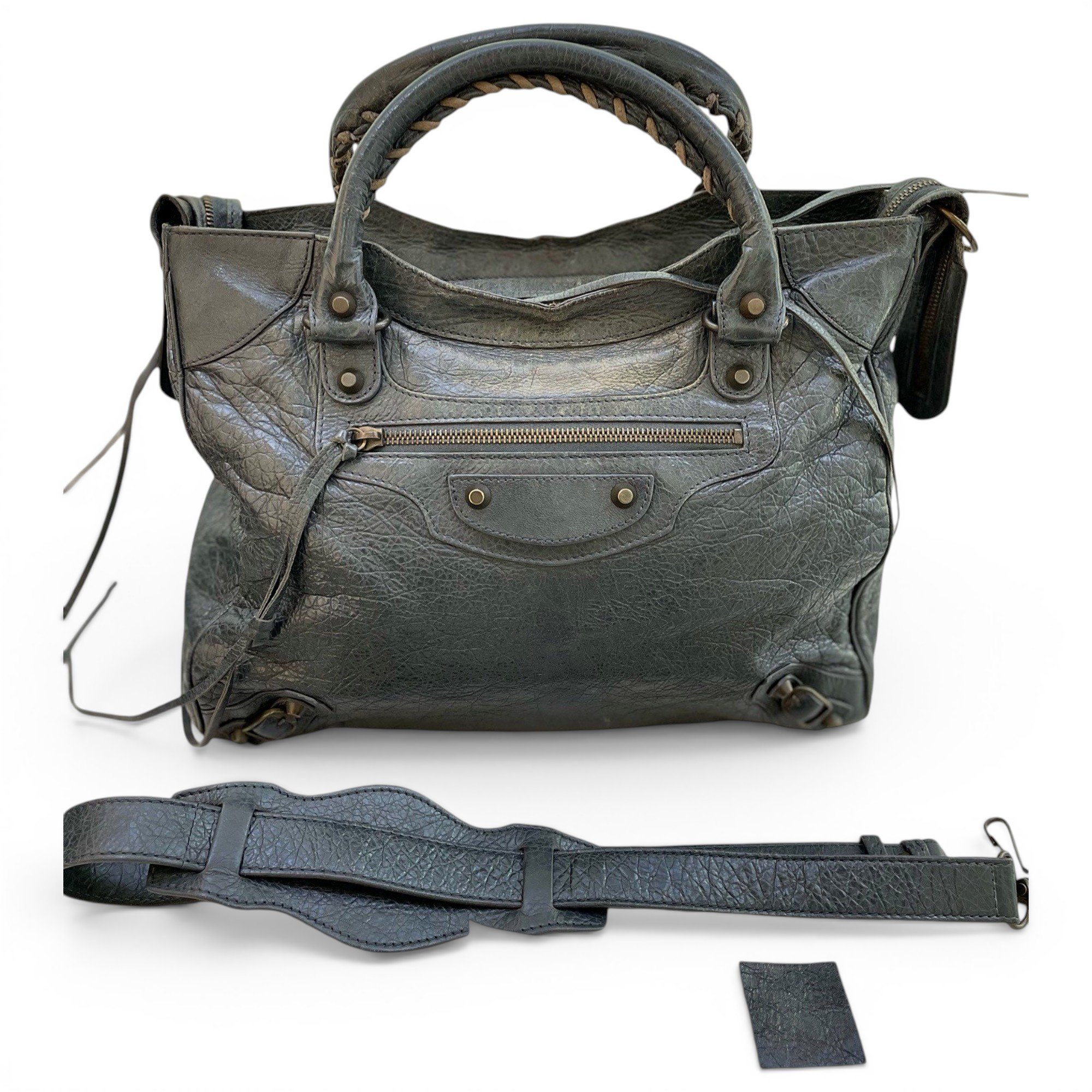 City leather handbag