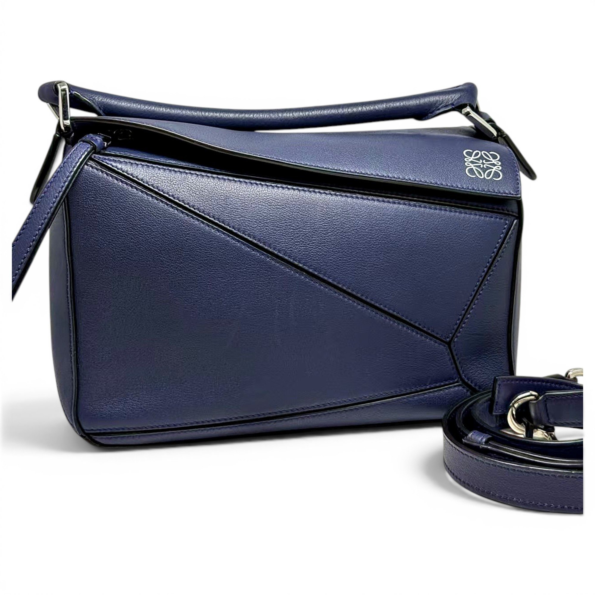 Puzzle leather handbag