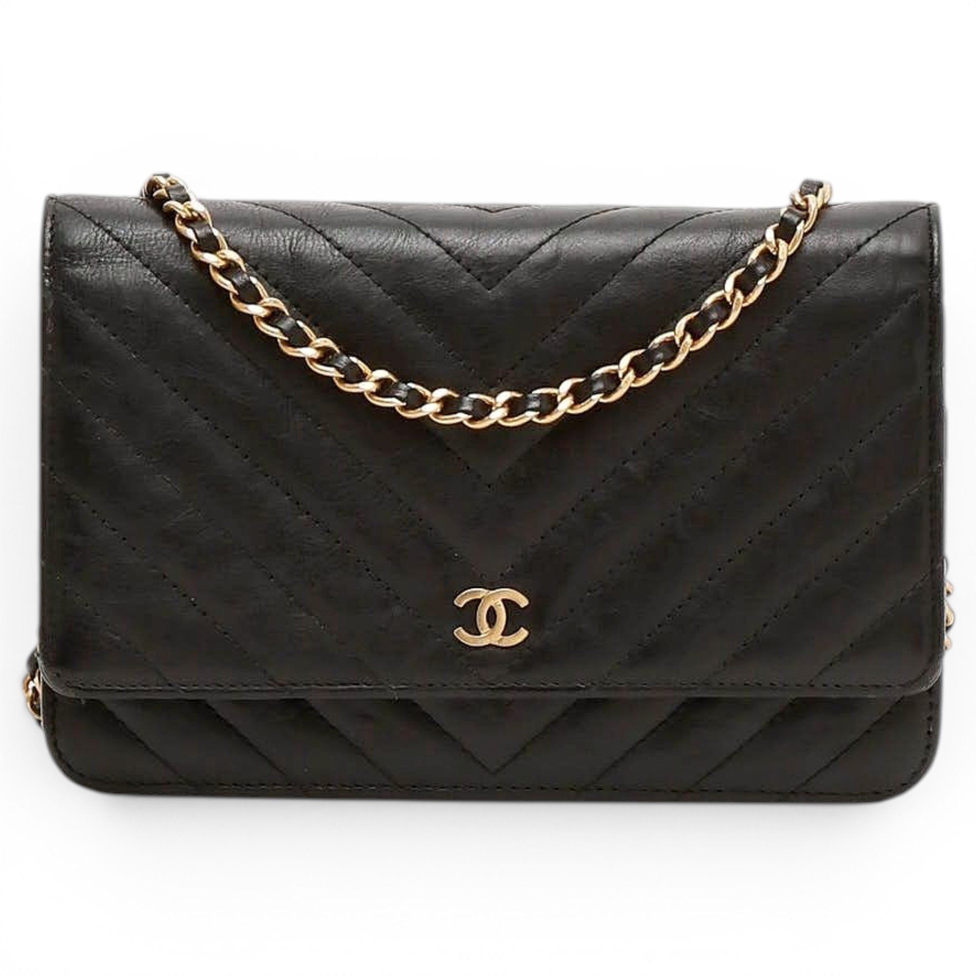 Wallet On Chain leather crossbody bag