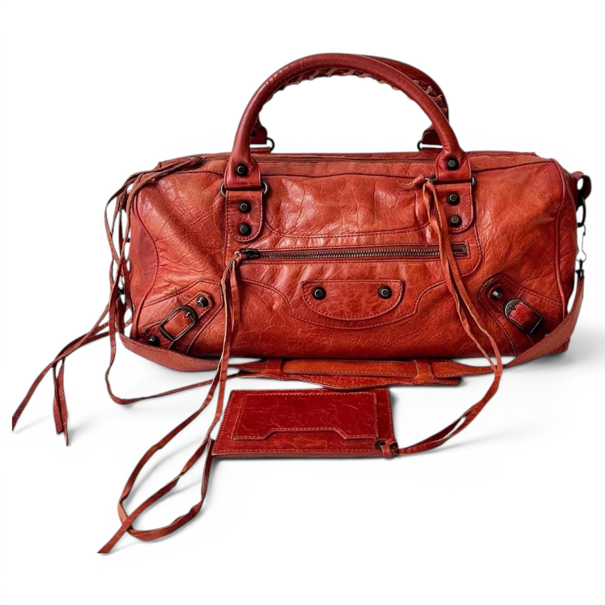 City leather handbag