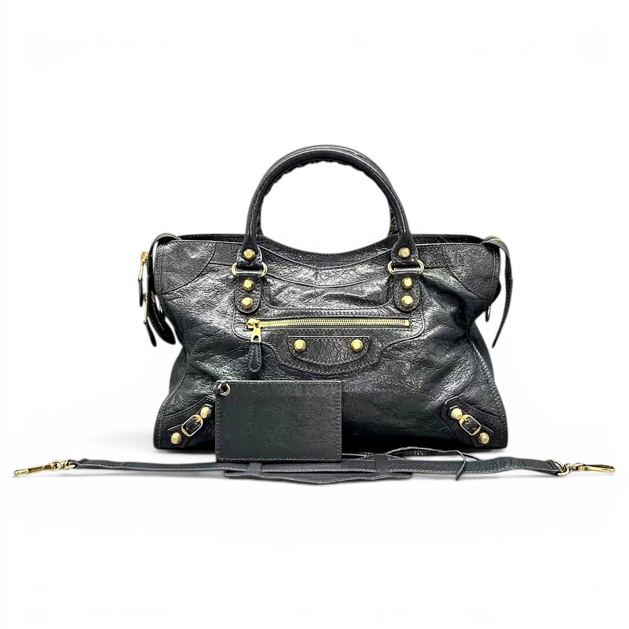 City leather handbag