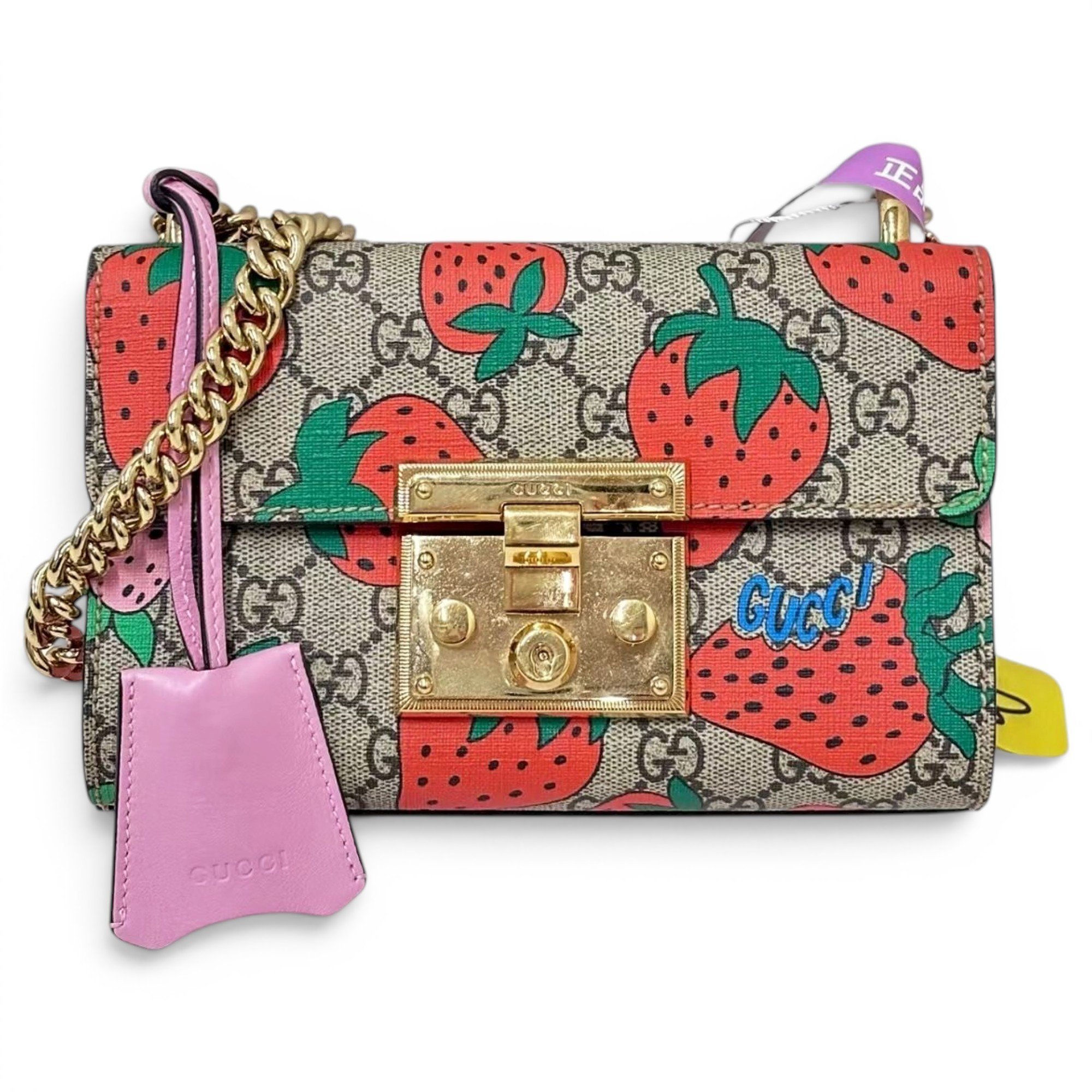 Padlock leather handbag