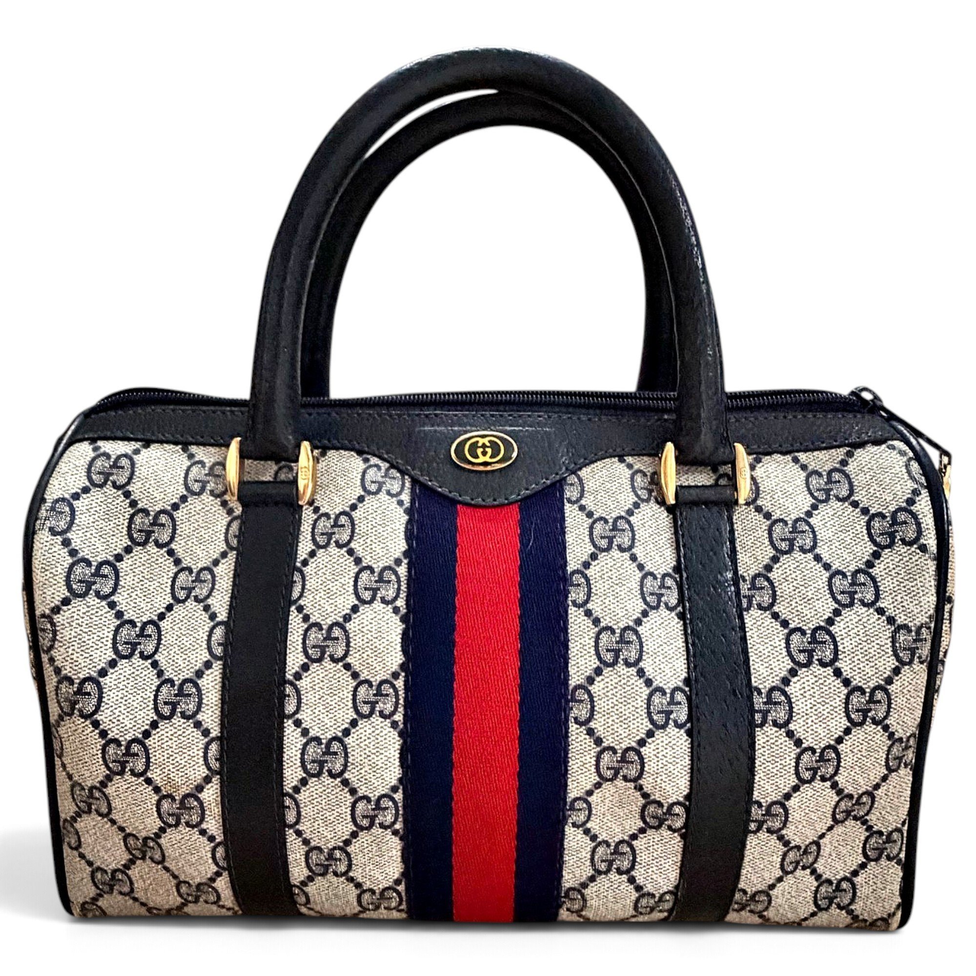 Boston leather bowling bag