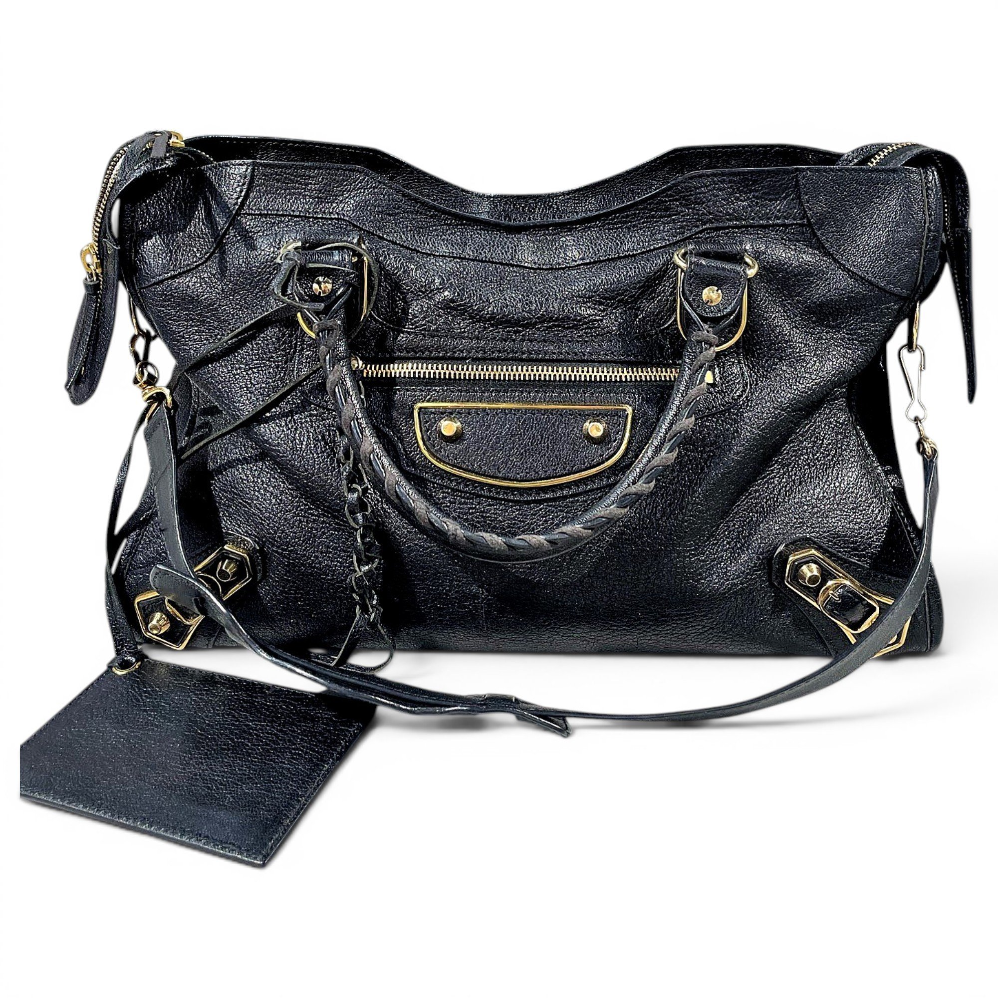 City leather handbag