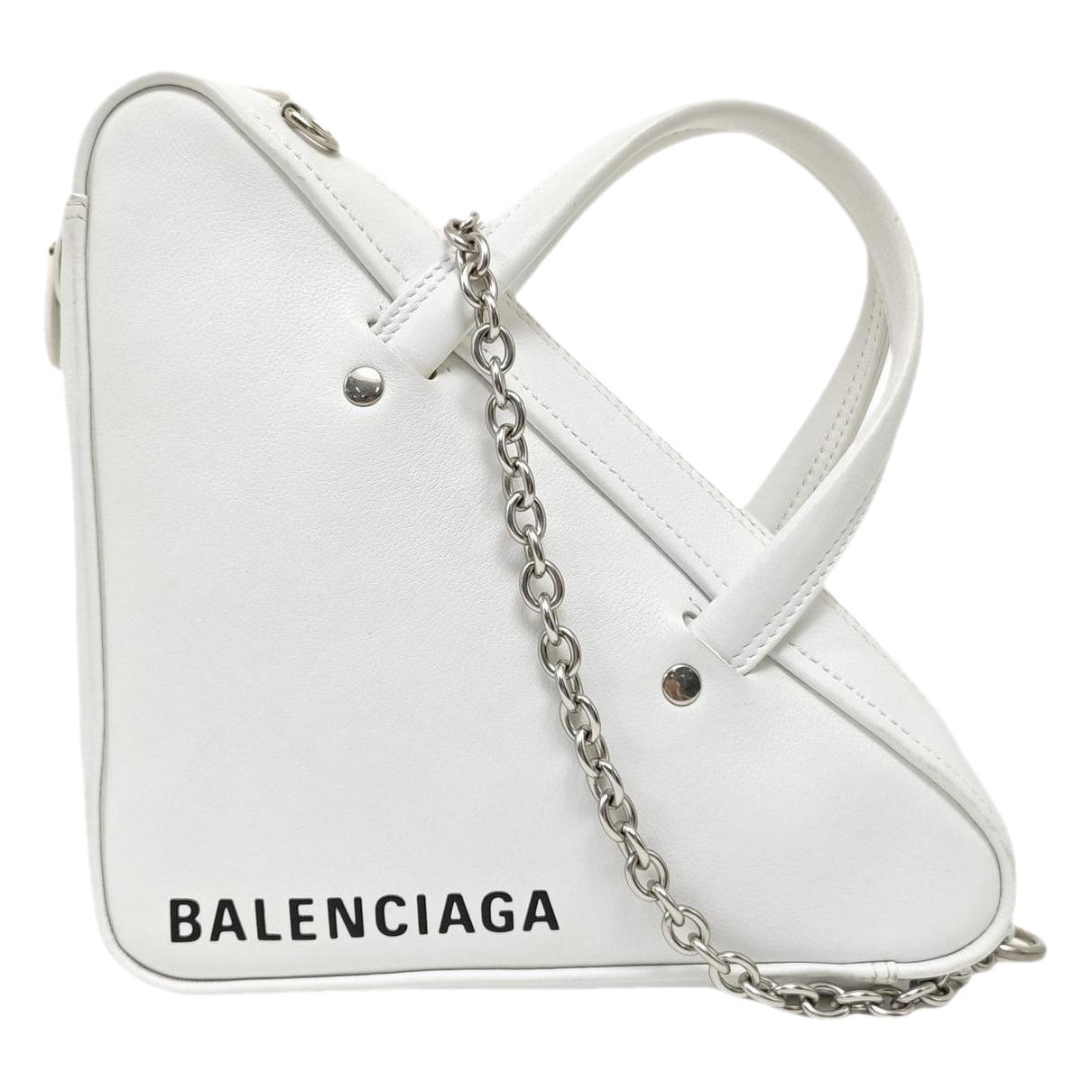 Triangle leather handbag