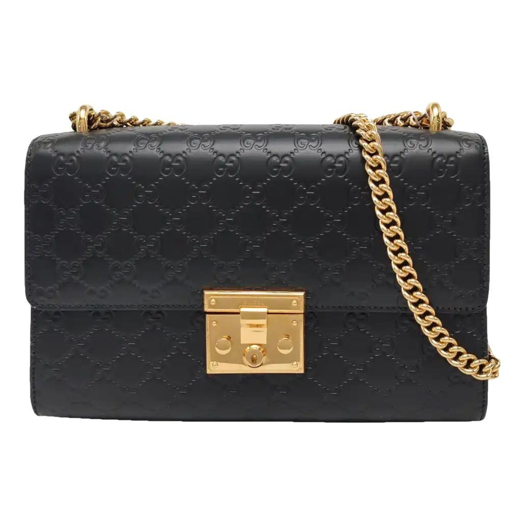 Padlock leather handbag