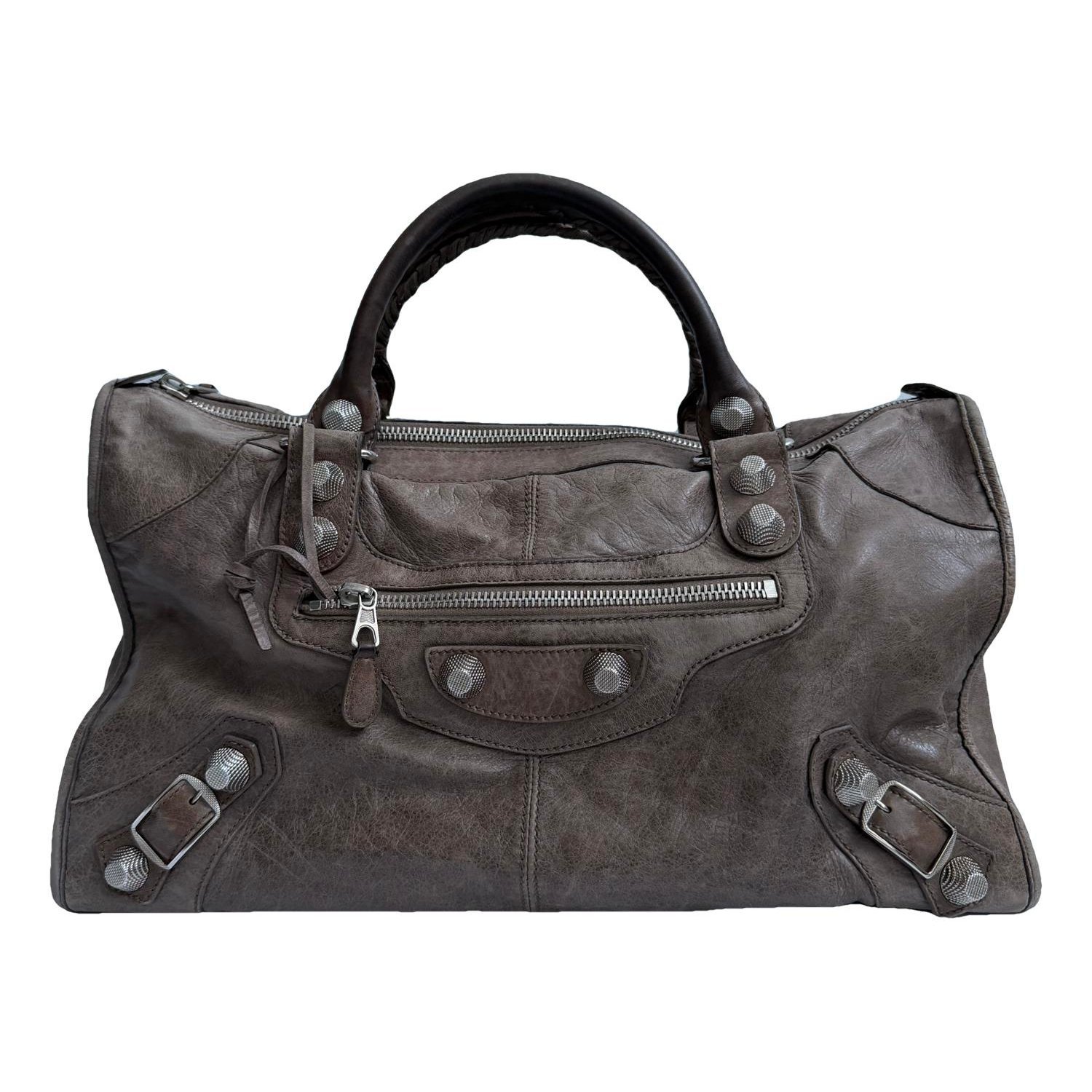Work leather handbag