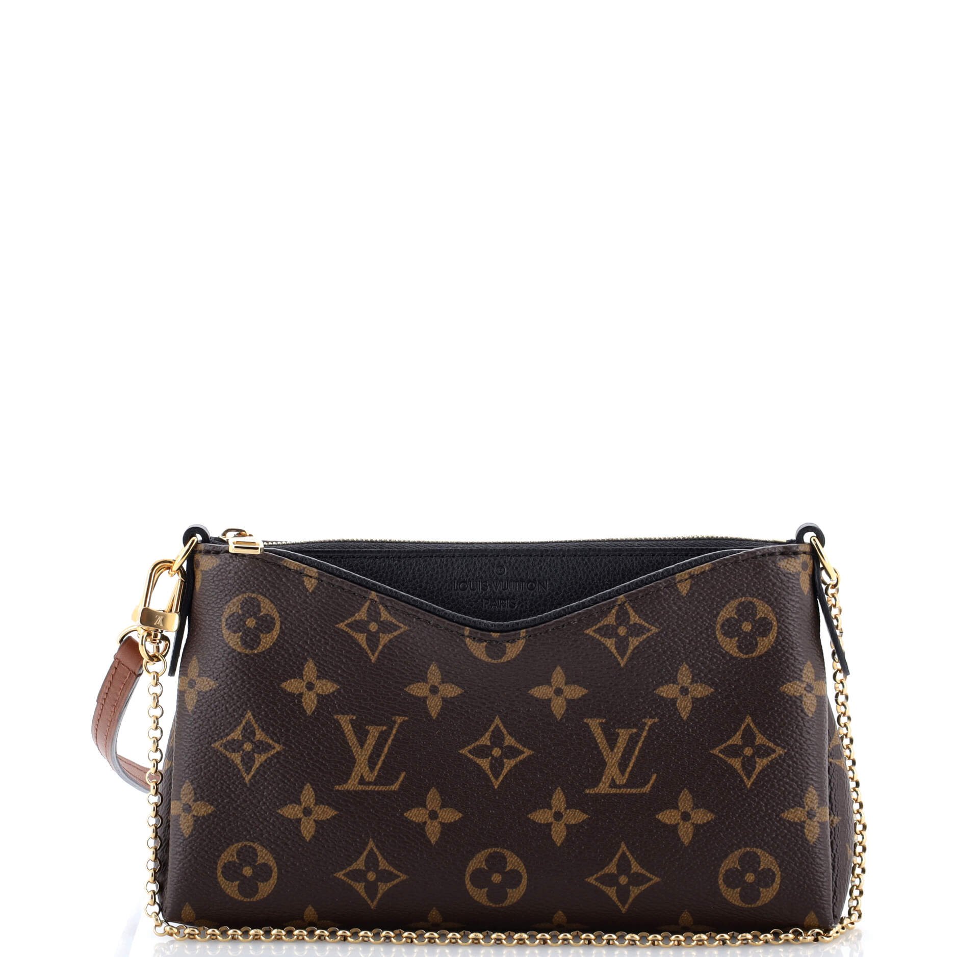 Louis Vuitton Pallas Clutch Monogram Canvas with Leather
