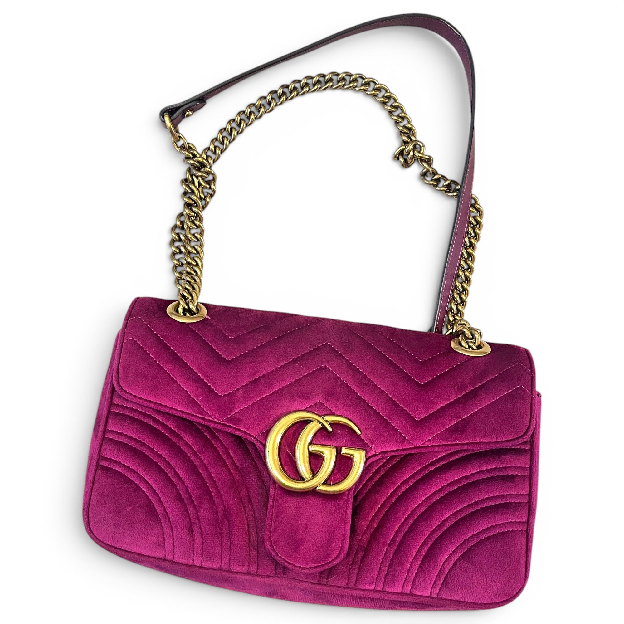GG Marmont Chain Flap velvet handbag