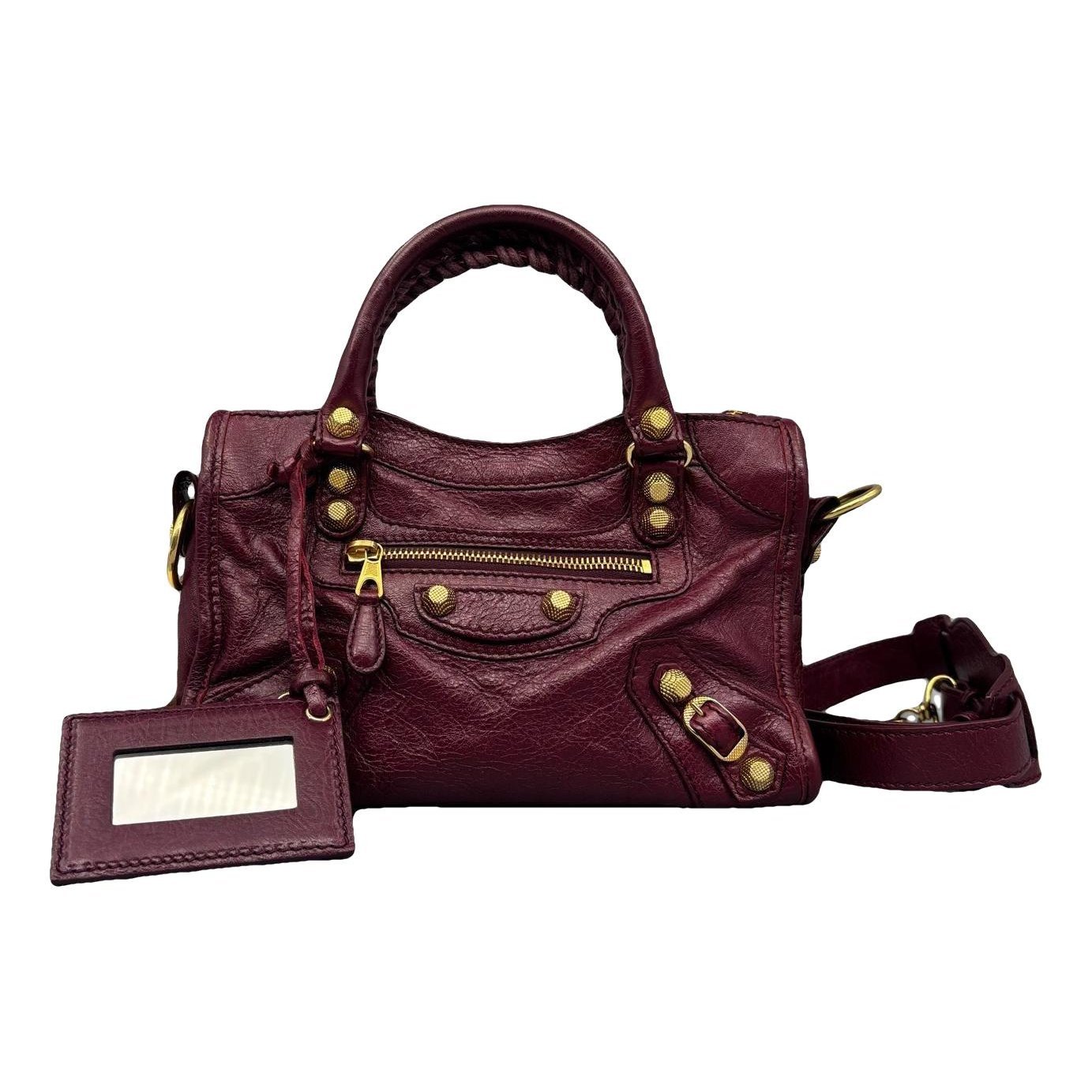 City leather handbag