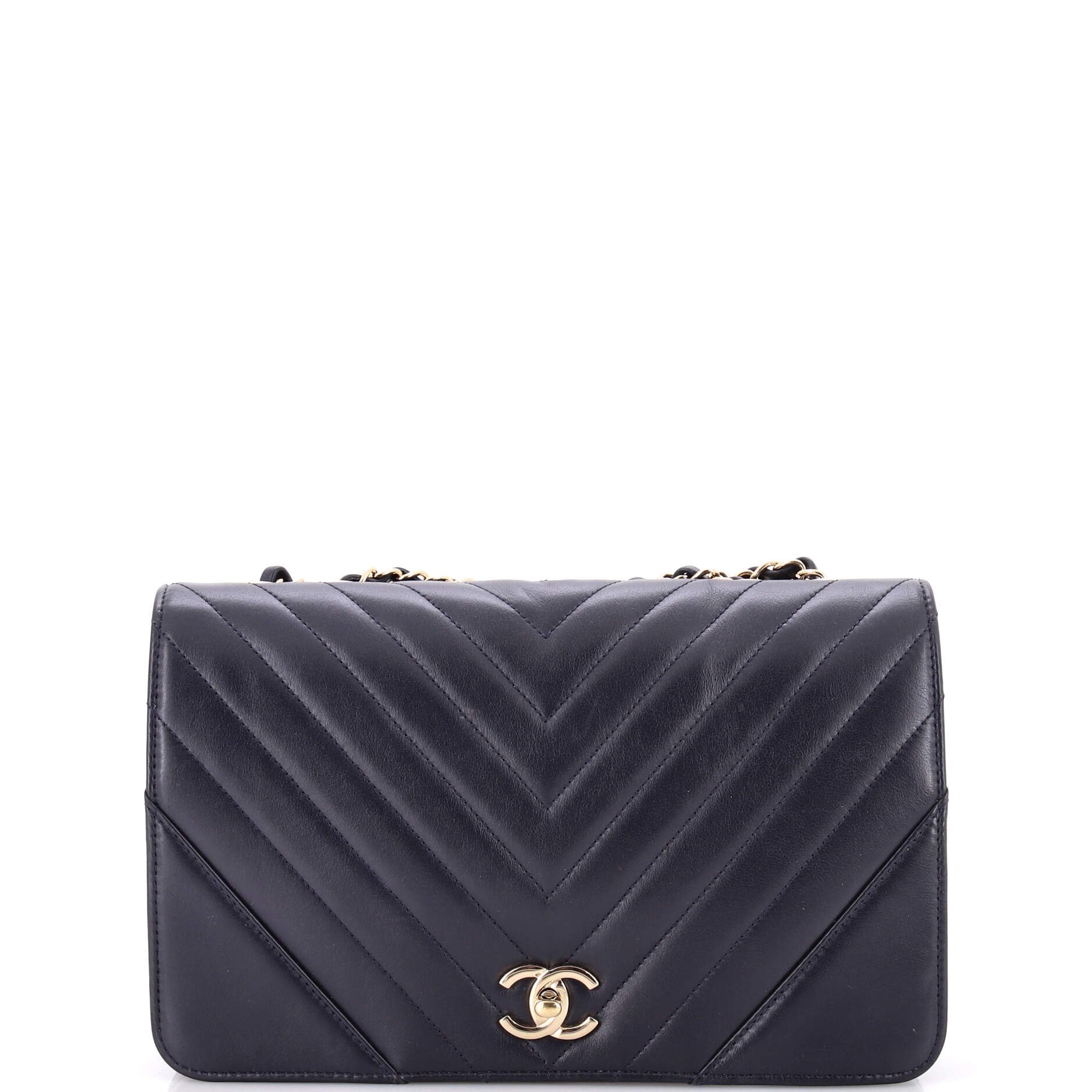 Statement Flap Bag Chevron Calfskin Medium