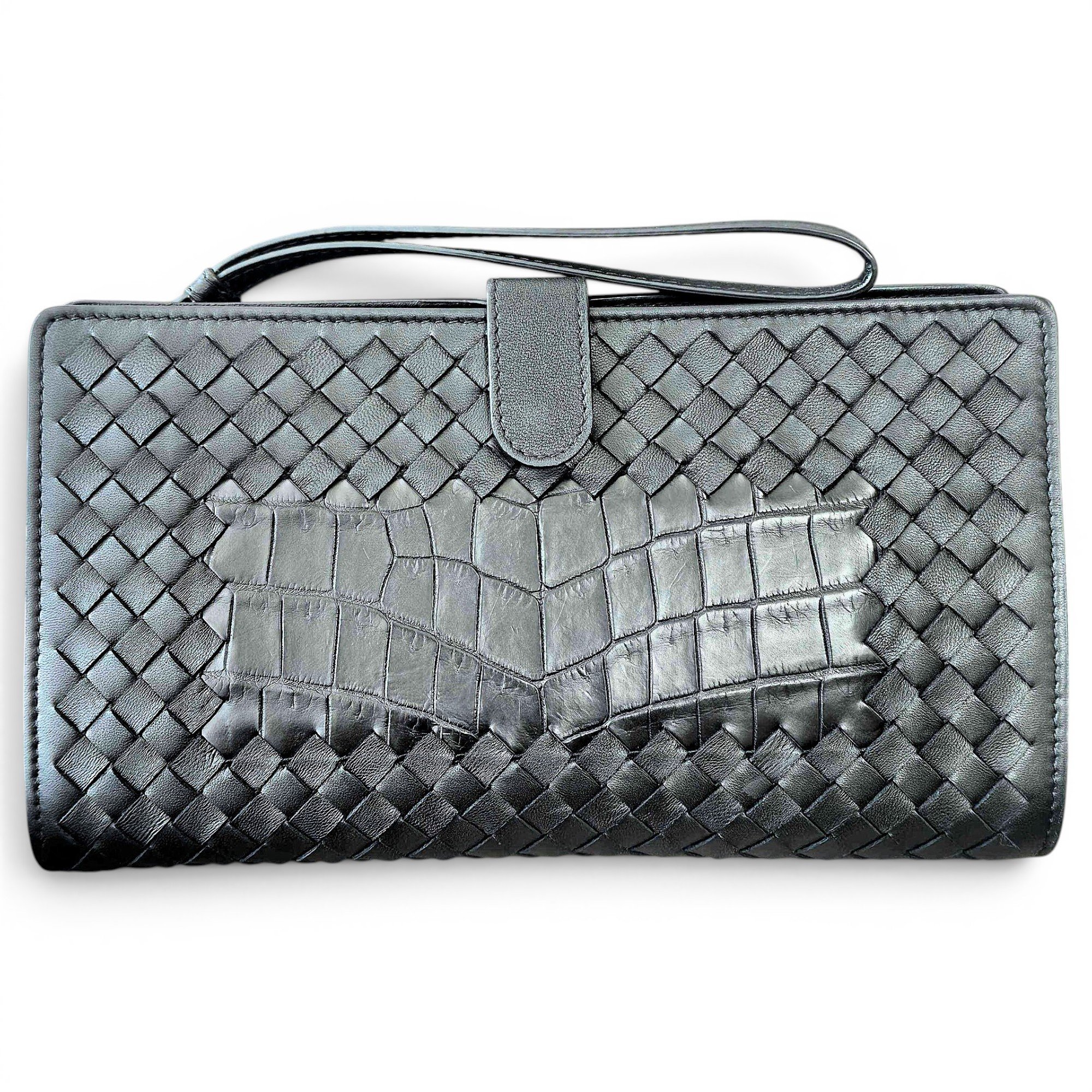 Leather clutch bag