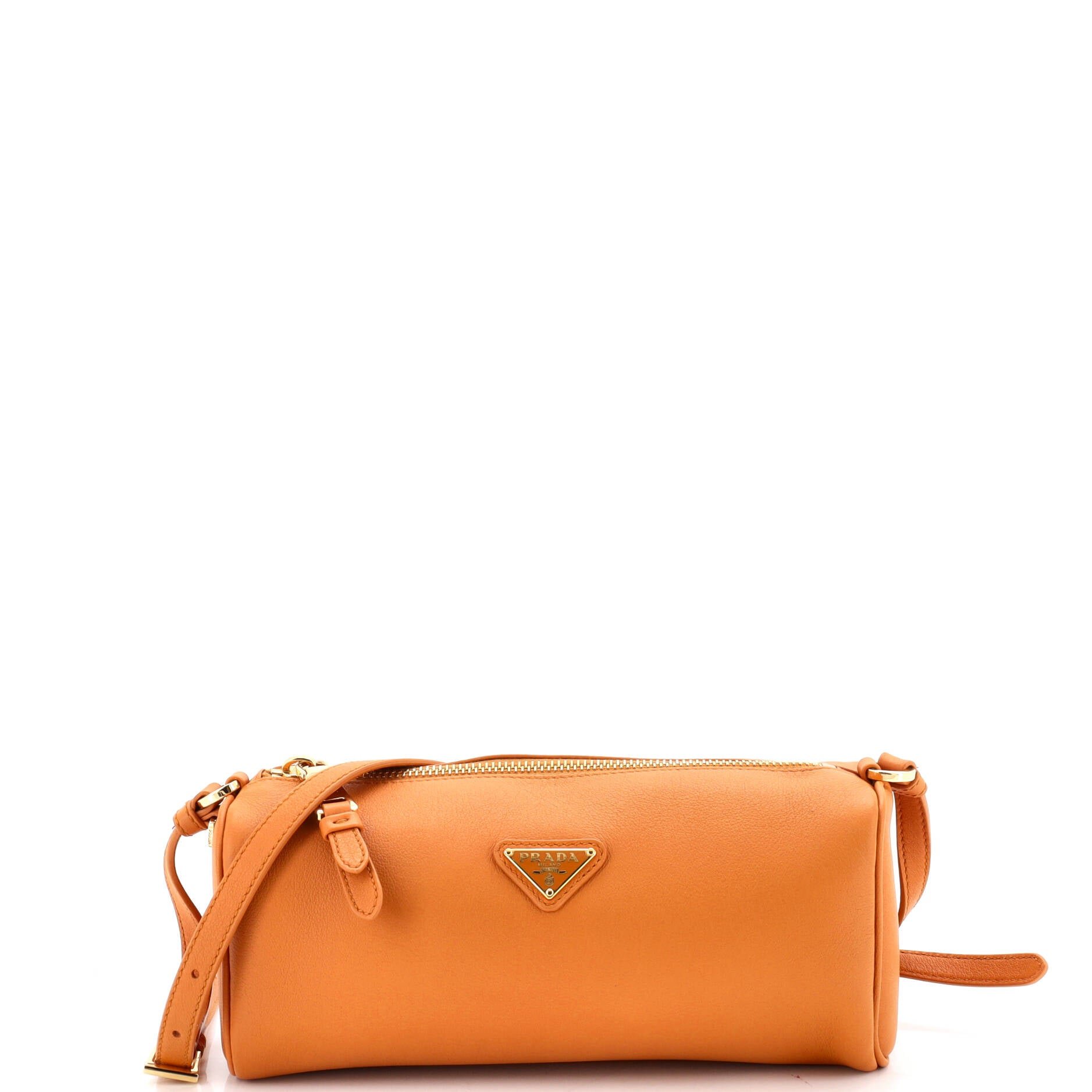 Zip Buckle Pouch Shoulder Bag Leather