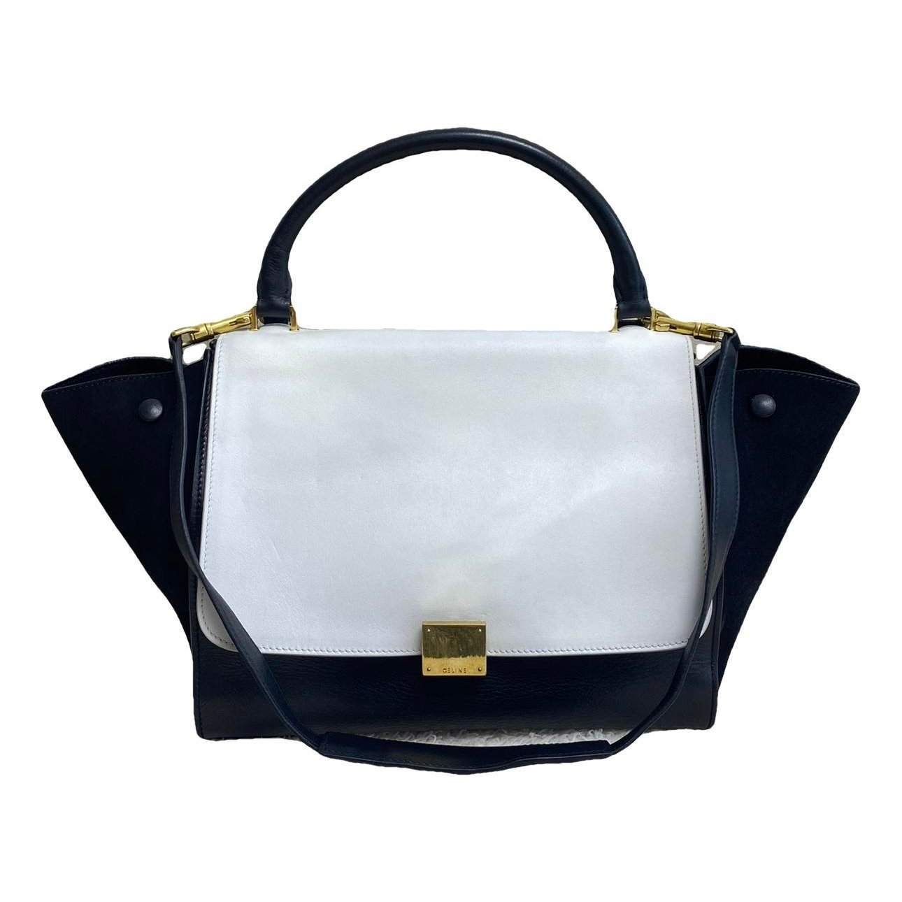 Trapèze leather handbag
