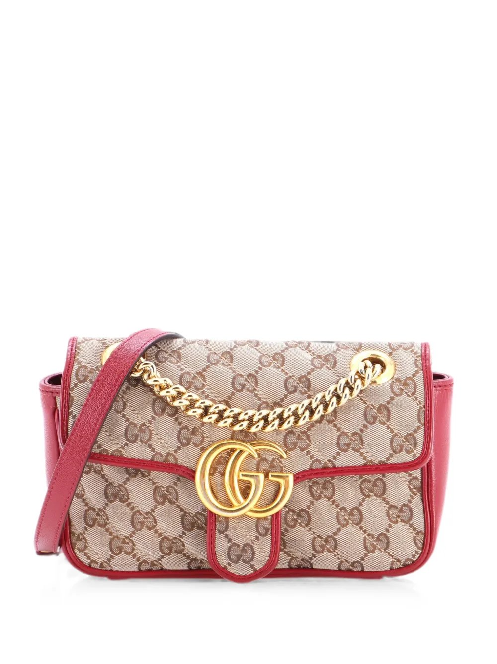 GG Marmont Flap Bag Diagonal Quilted GG Canvas with Leather Mini crossbody bag
