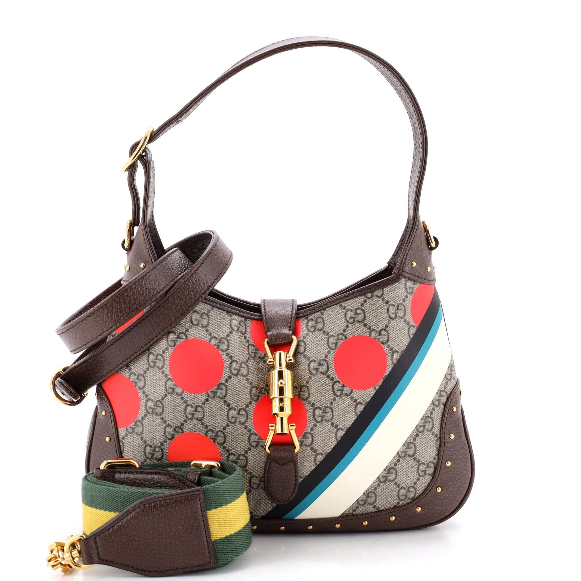 Jackie 1961 Hobo Studded Printed GG Coated Canvas Small