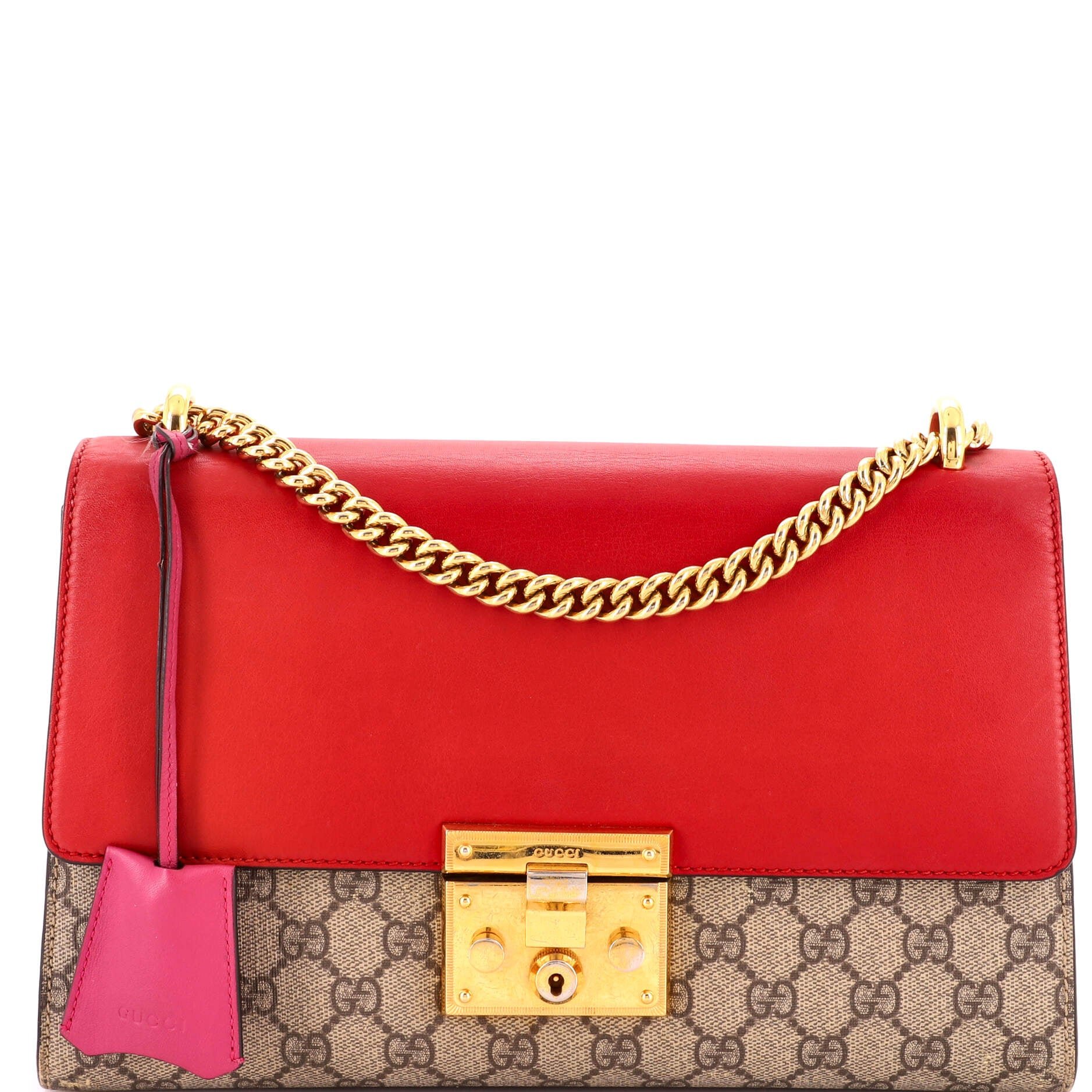 Padlock Shoulder Bag GG Coated Canvas and Leather Medium