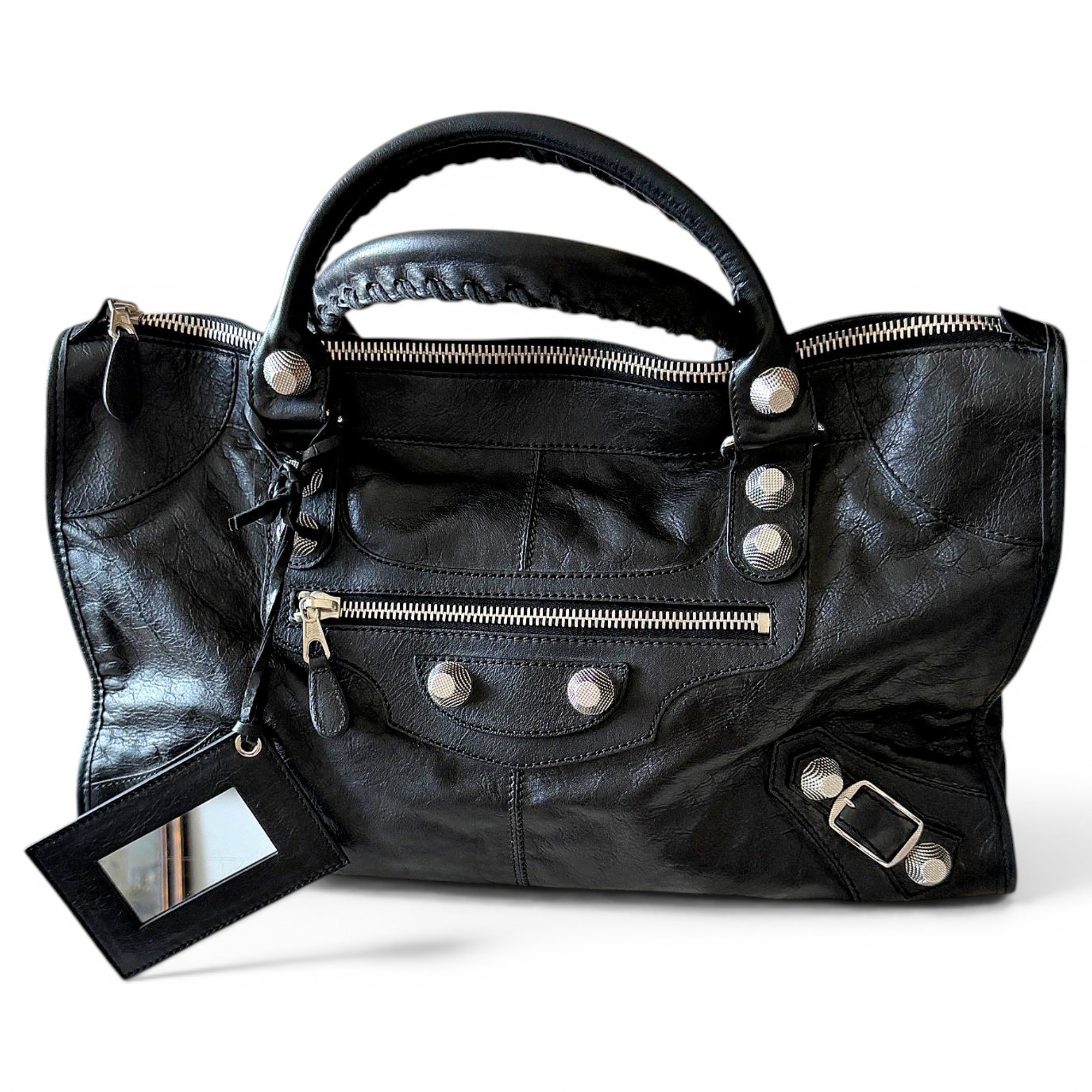 Work leather handbag