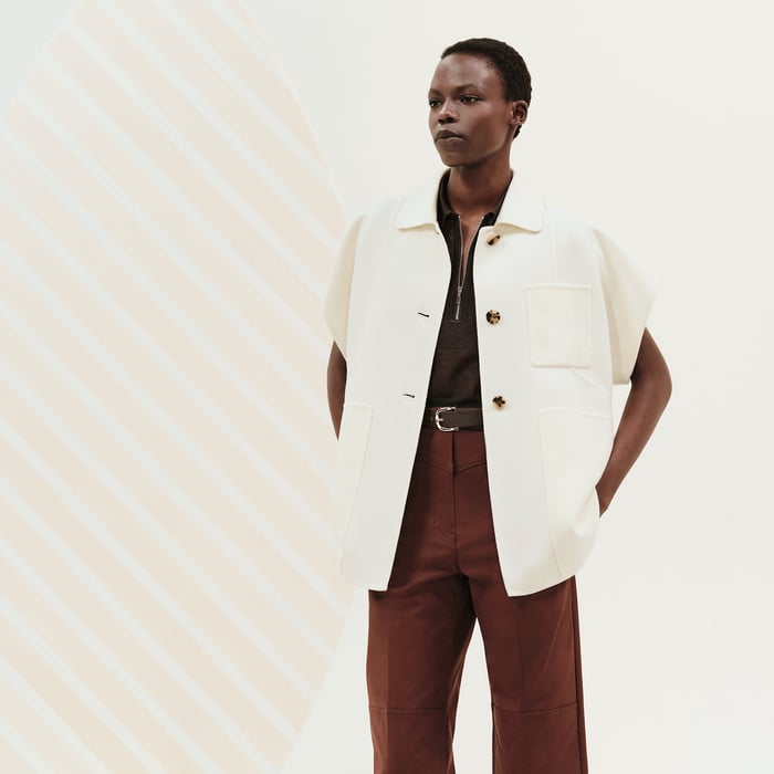 Blanc Naturel Sleeveless Jacket