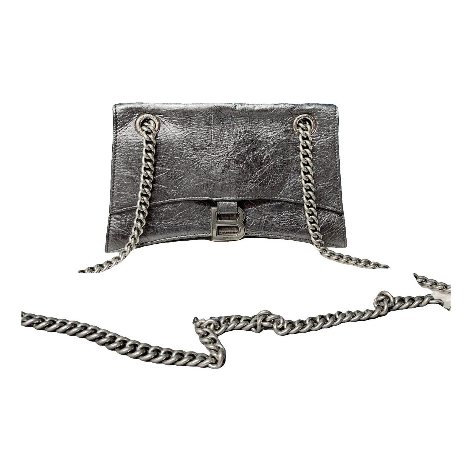 Crush leather handbag