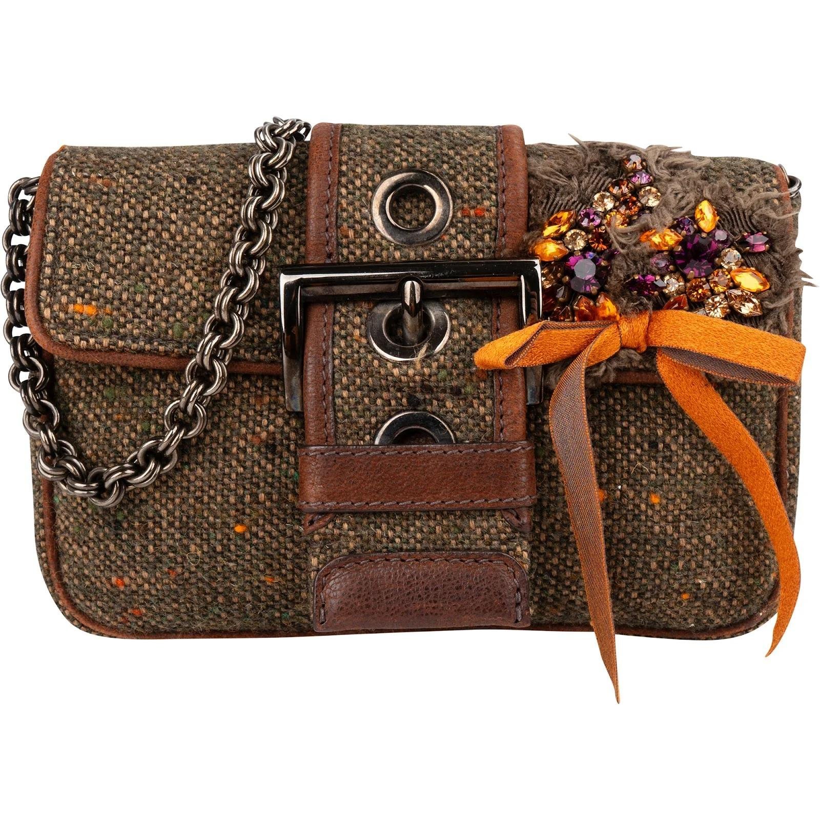 Re-Nylon tweed handbag