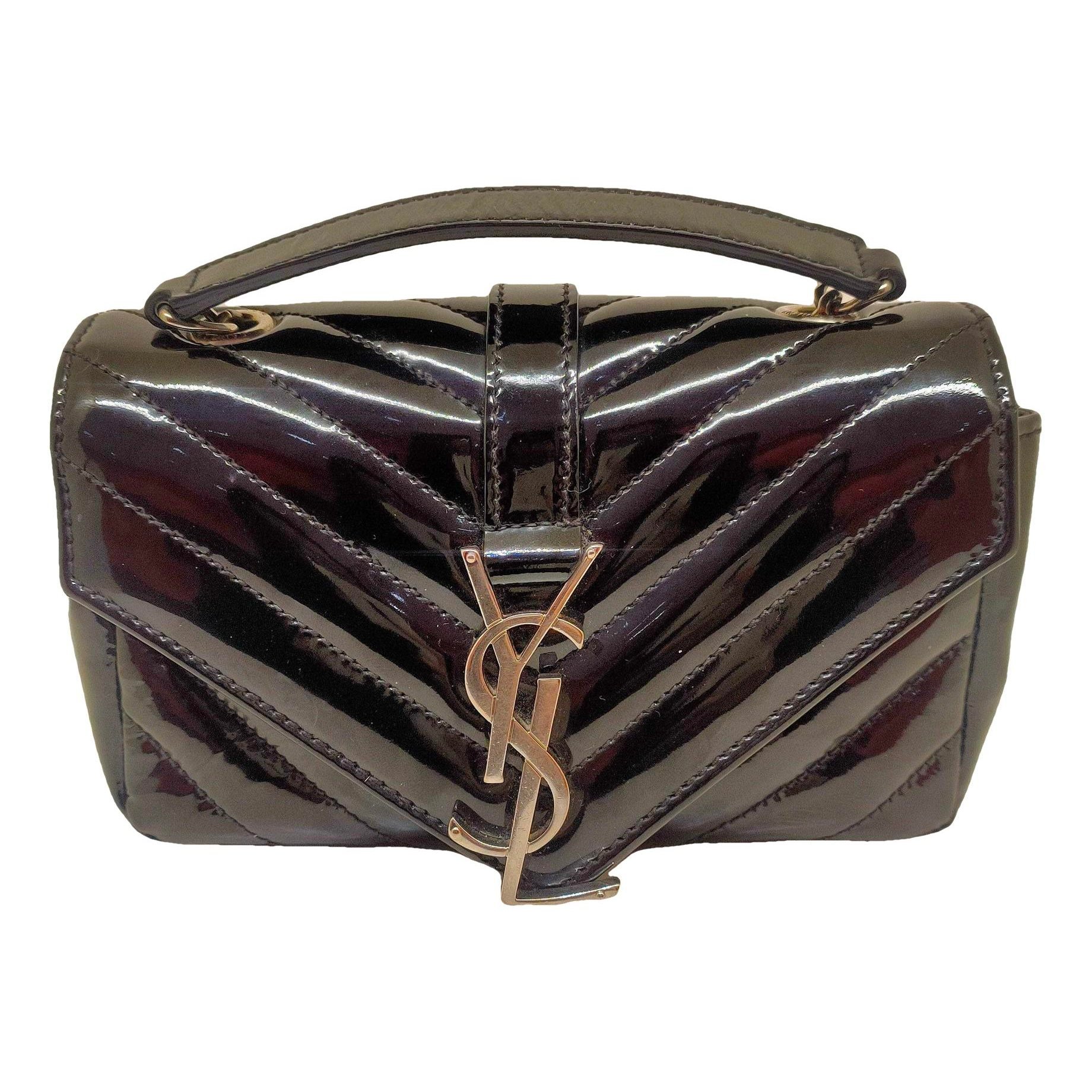 Collége monogramme patent leather crossbody bag