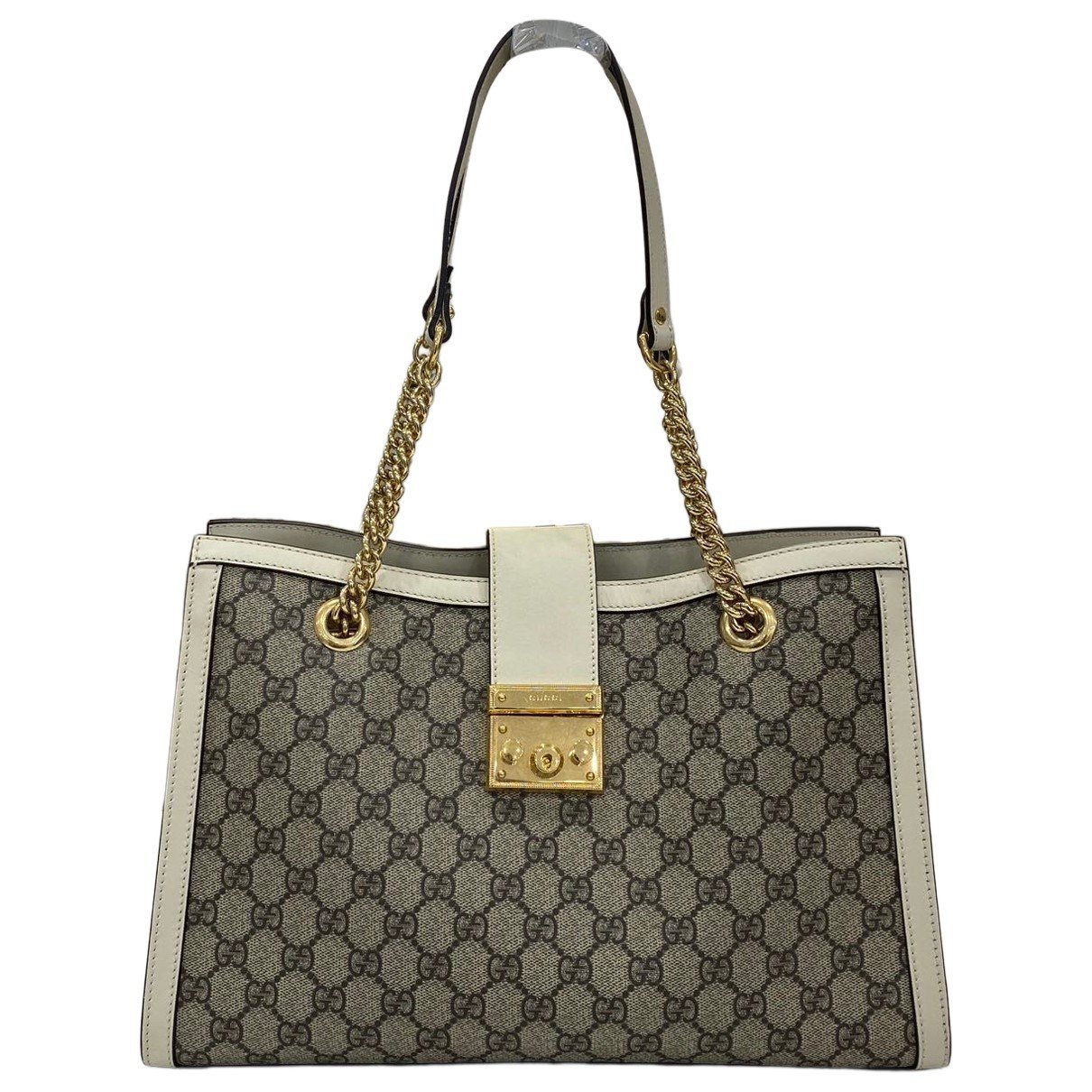 Padlock leather handbag