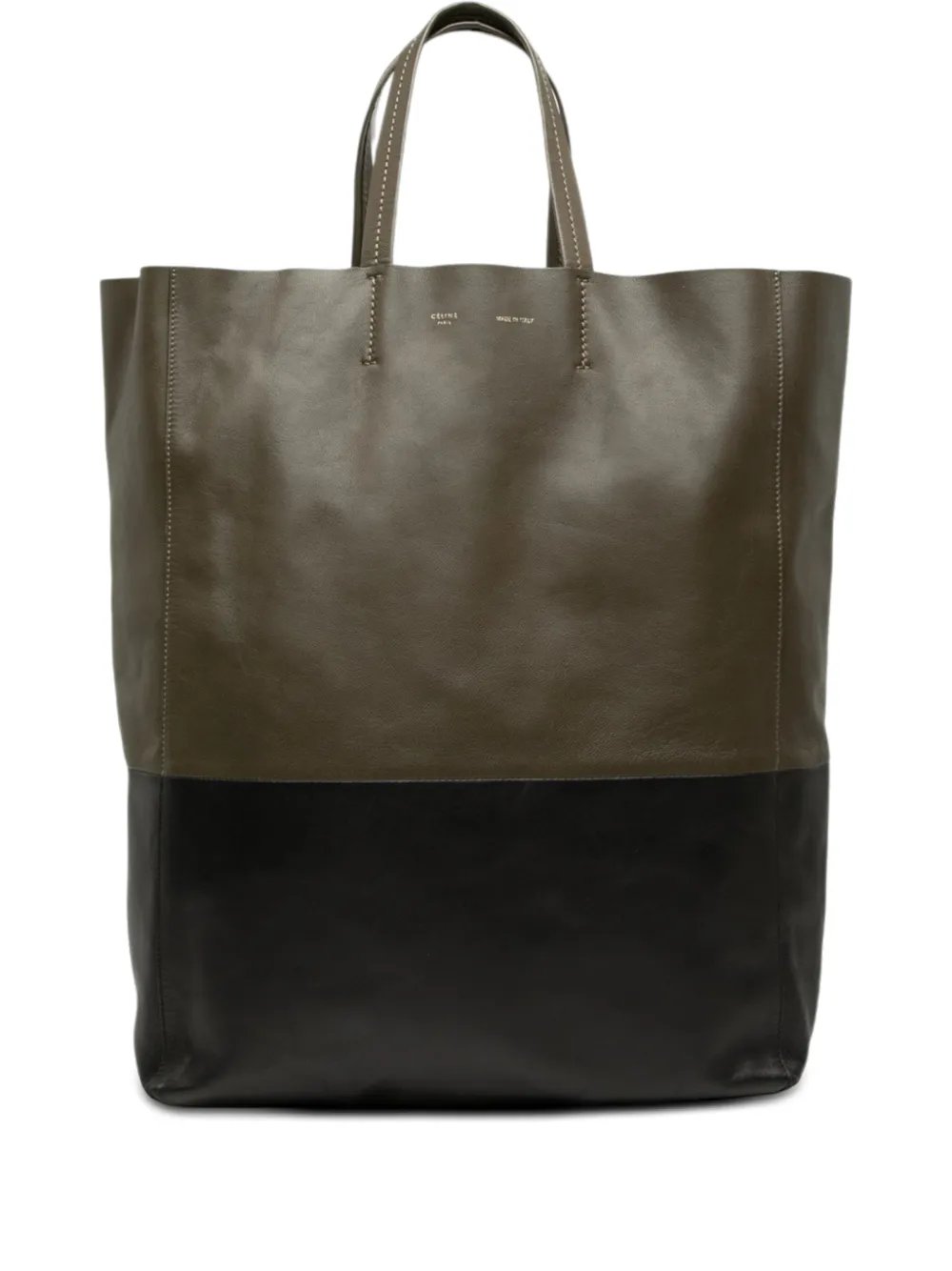 2011 Bicolor Leather Vertical Cabas tote bag