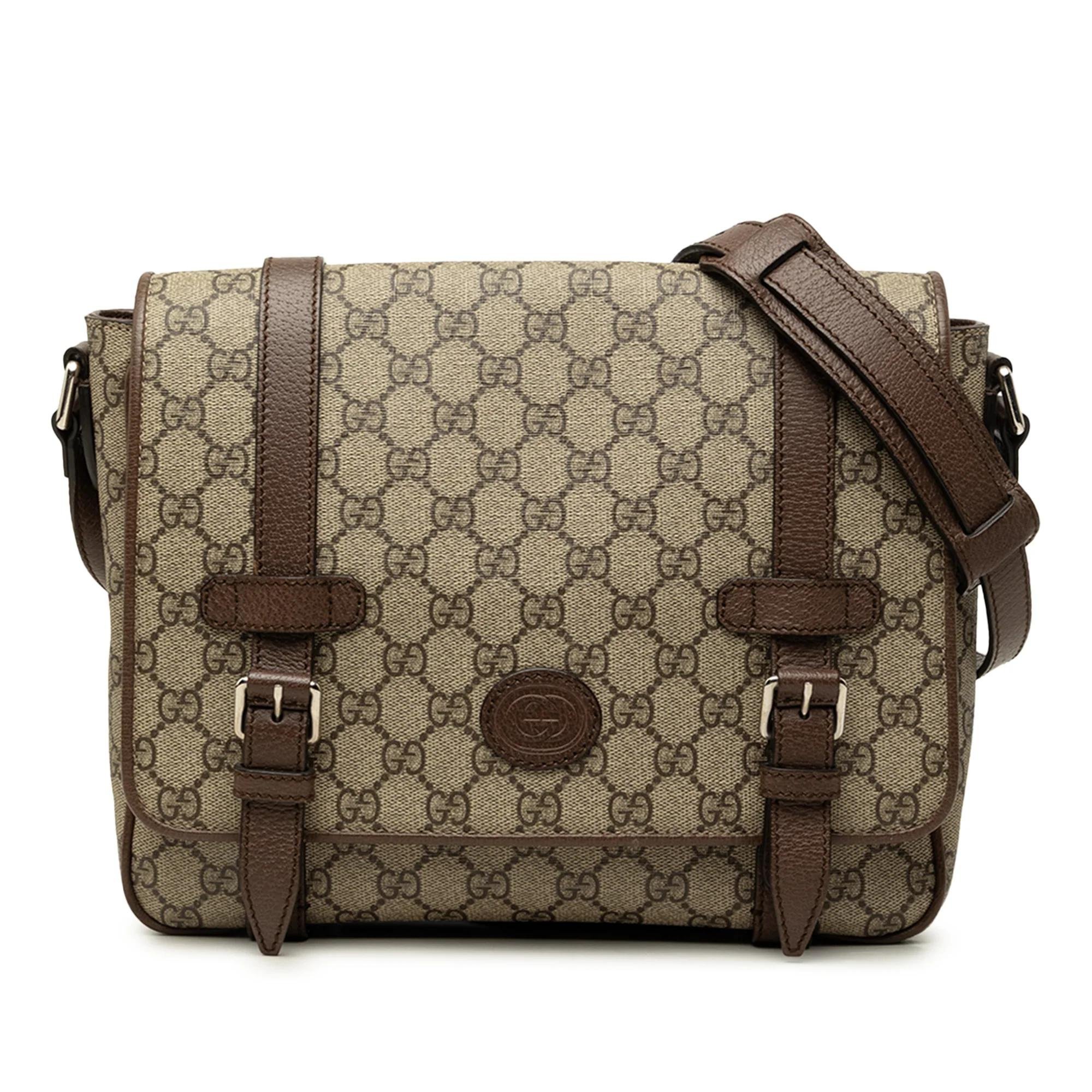 Interlocking leather handbag