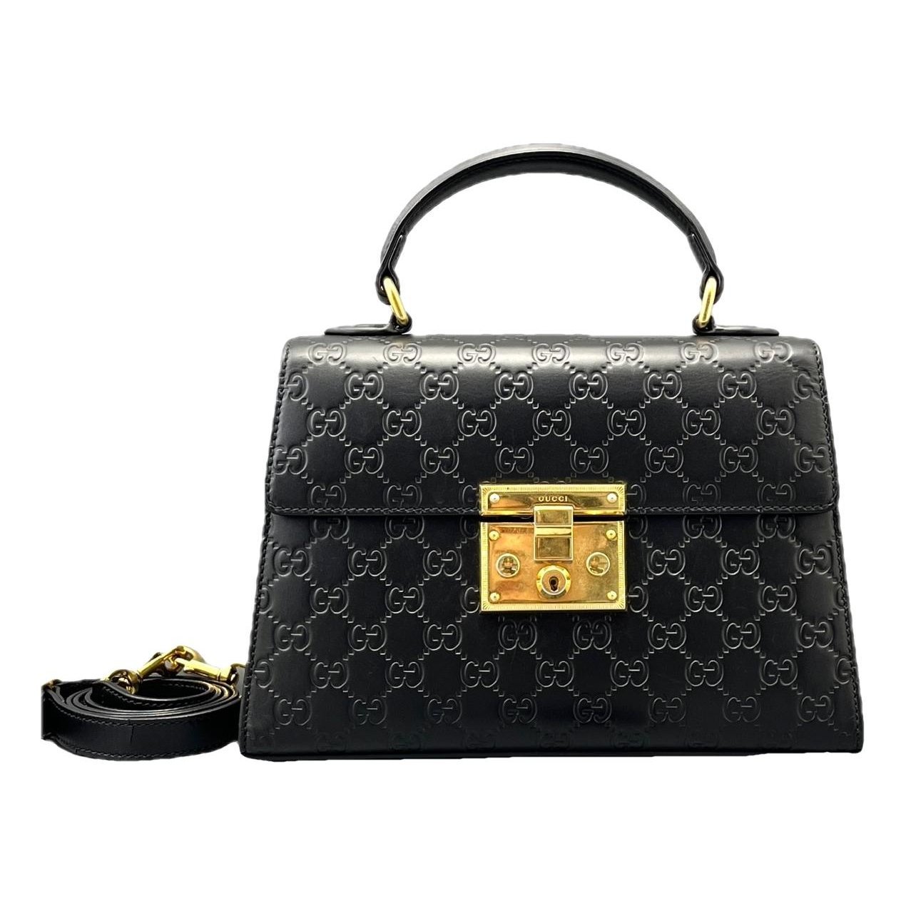 Padlock leather handbag