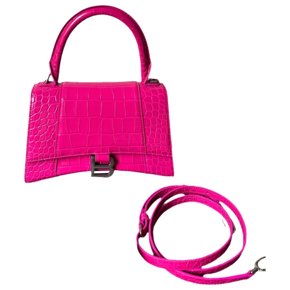 Hourglass leather handbag
