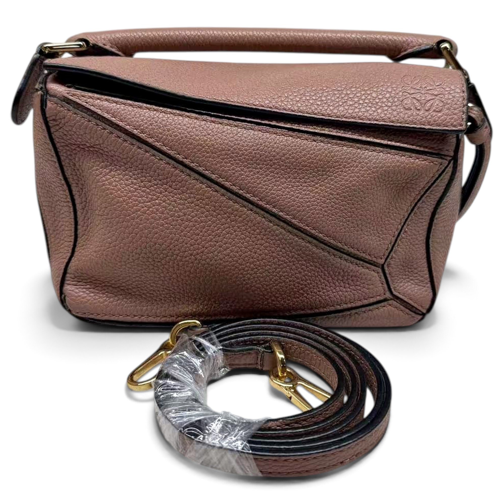 Puzzle leather handbag