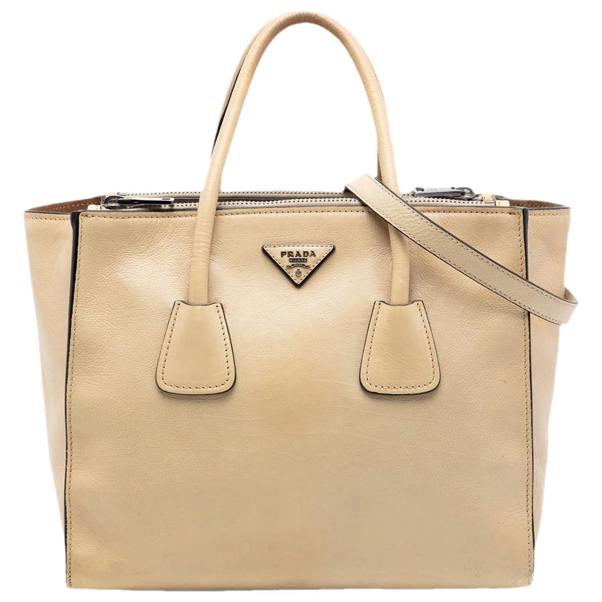 Double leather satchel