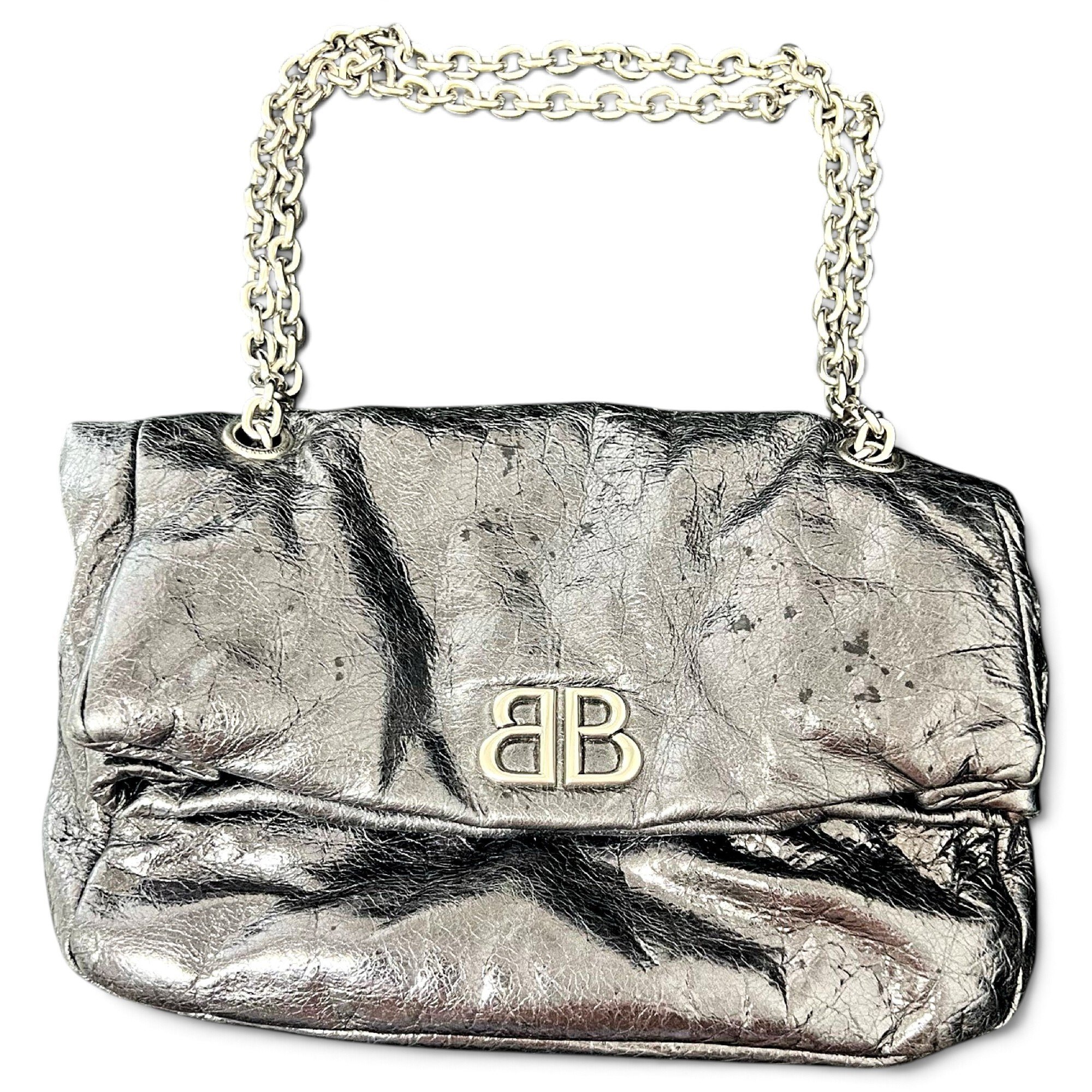 Crush leather handbag