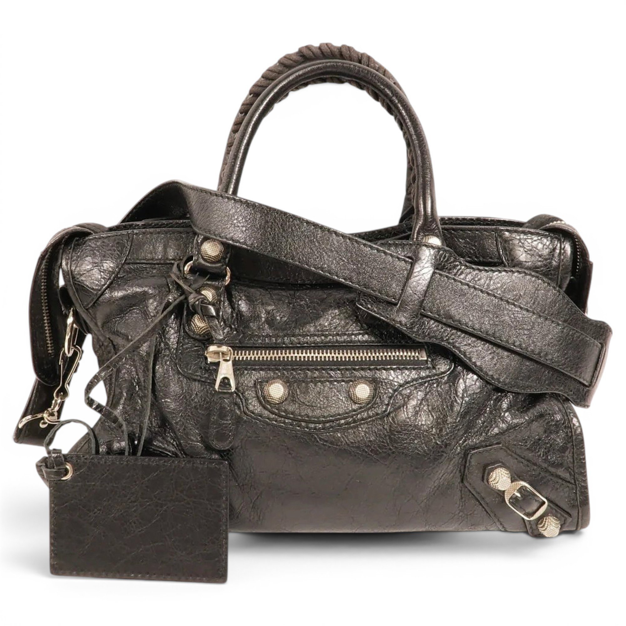 City leather handbag