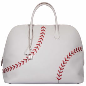Hermes Hermès Bolide 45 1923 Baseball Gris Perle Rouge Evercolor Travel Bag