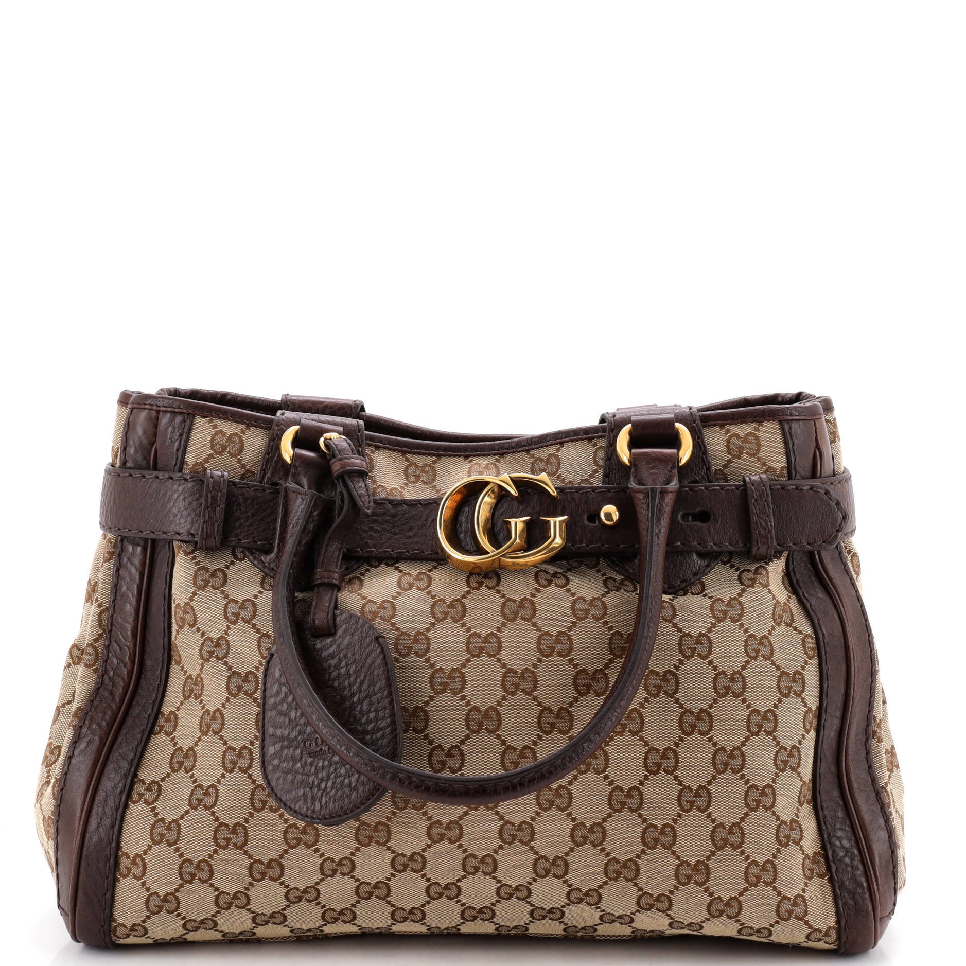 GG Running Tote GG Canvas with Leather Medium