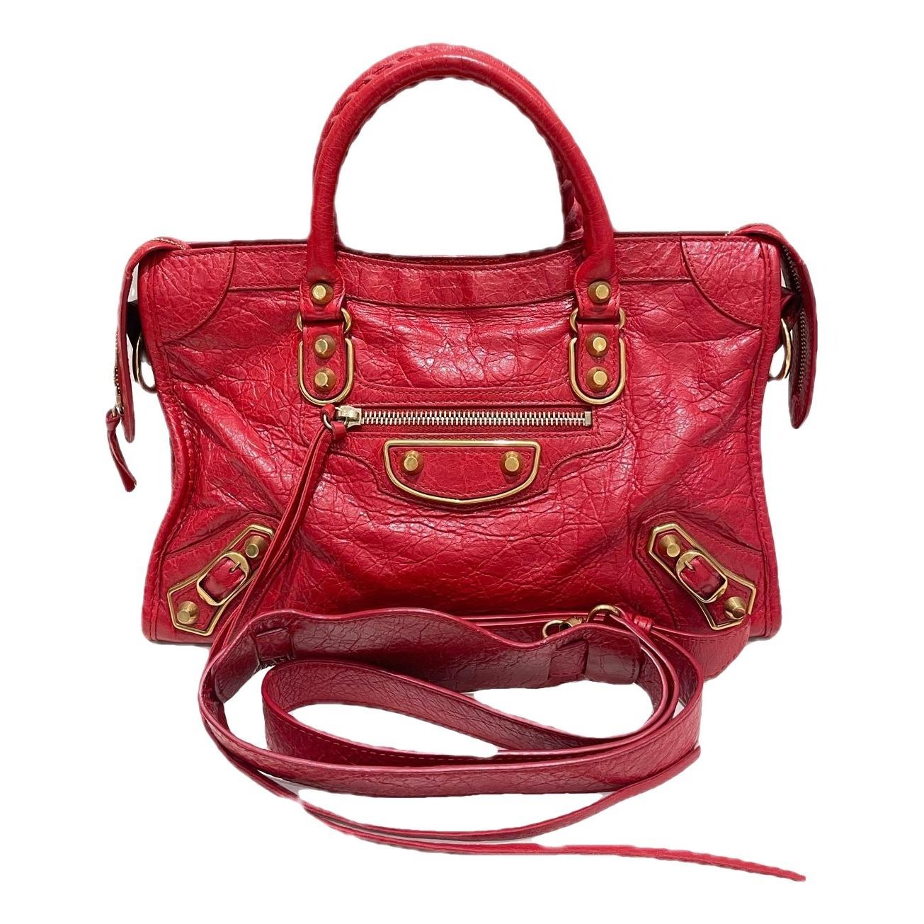 City leather handbag