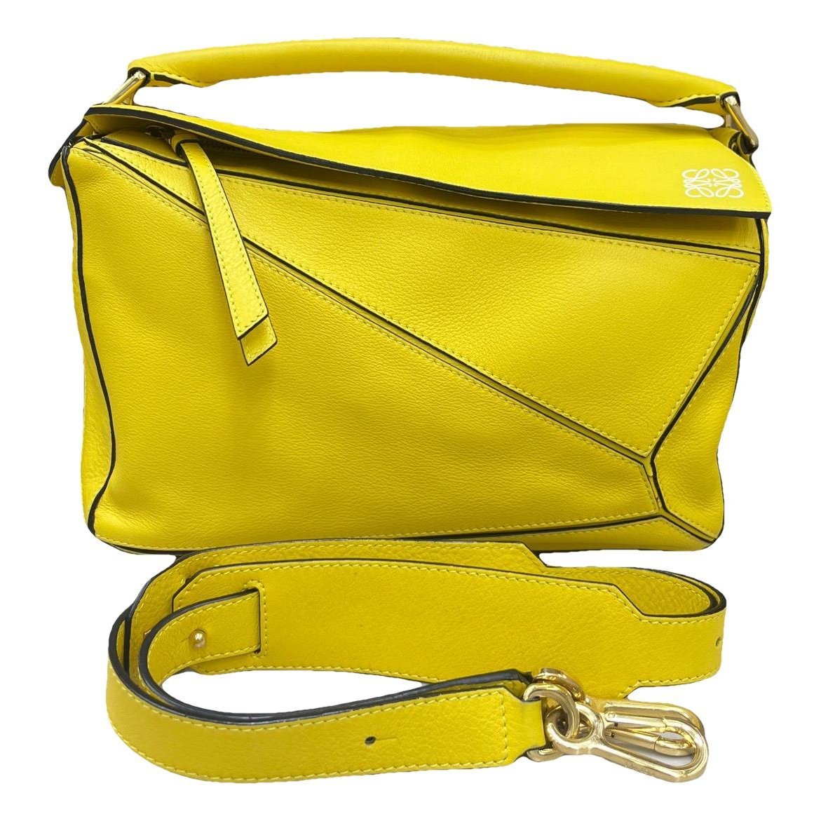 Puzzle leather handbag